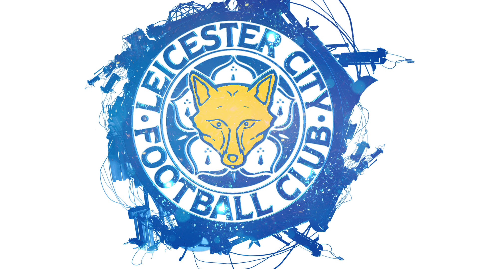 Logotipo de Leicester City con paisaje urbano Fondos de pantalla