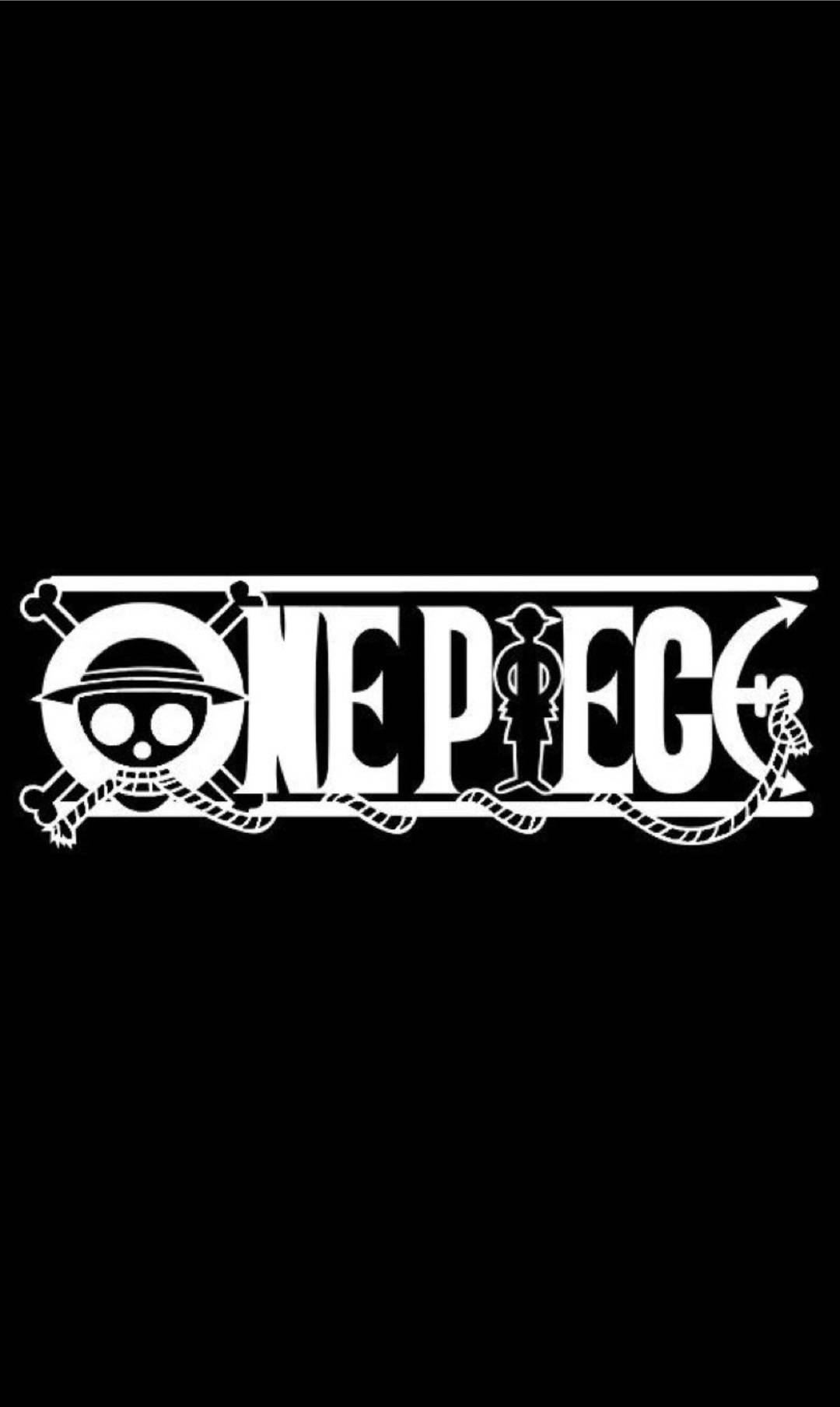 Logotipo de One Piece para teléfono sobre fondo negro Fondos de pantalla