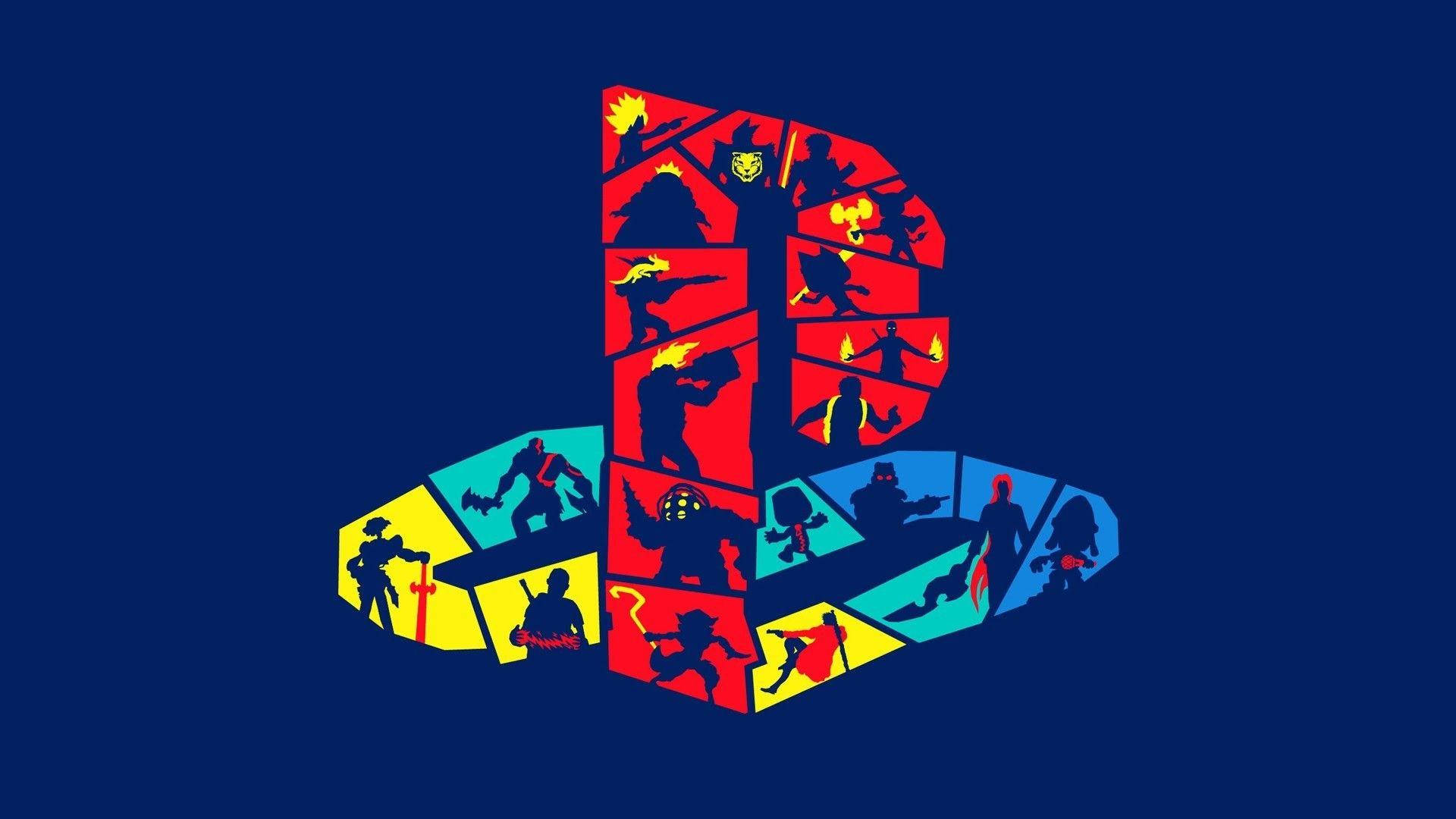 Logotipo de PSP PlayStation con personajes de juegos Fondos de pantalla