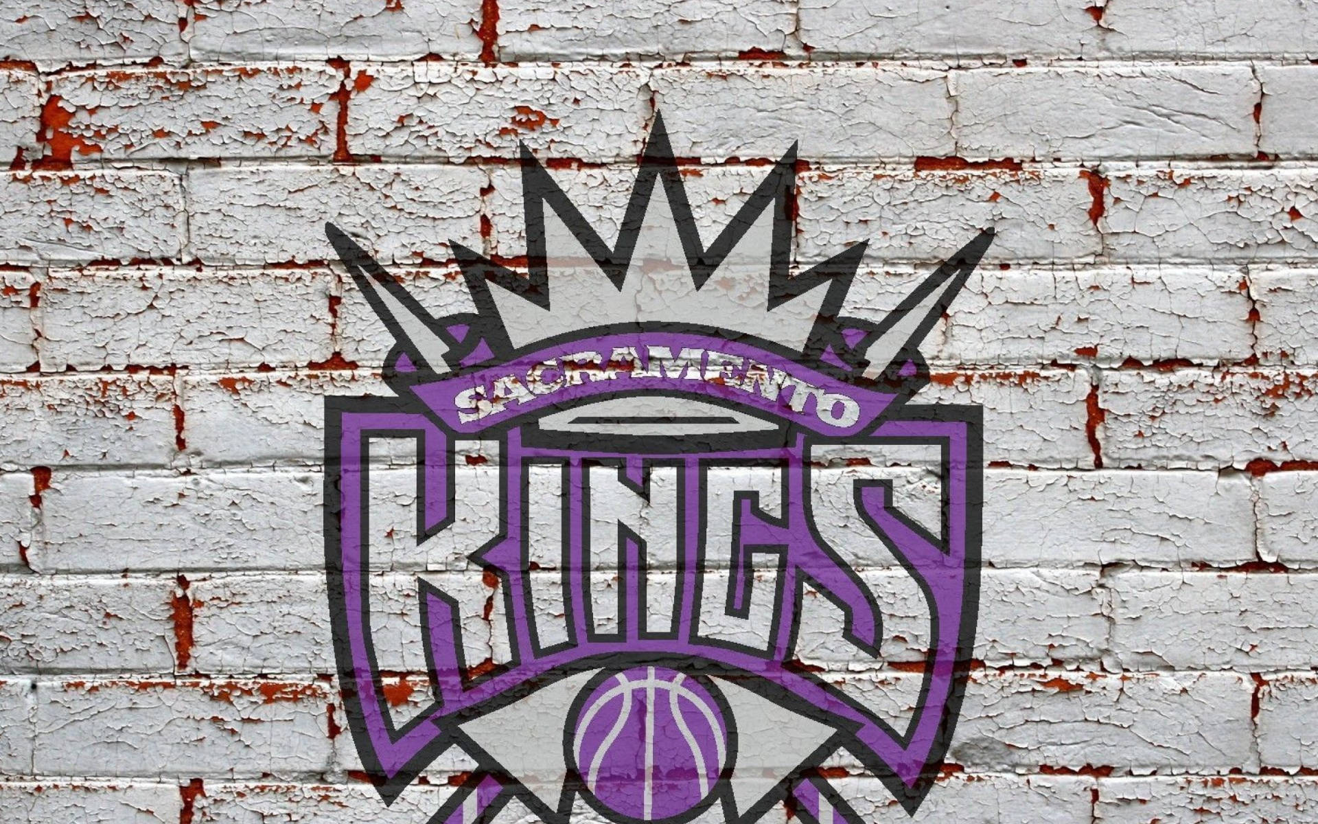Logotipo de Sacramento Kings en Pared de Ladrillo Fondos de pantalla