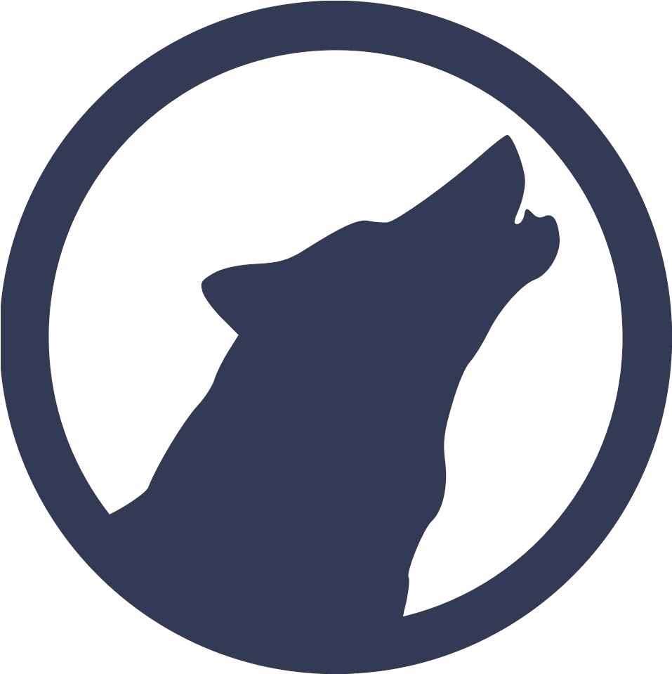 Logotipo de silueta estilizada de lobo Fondos de pantalla