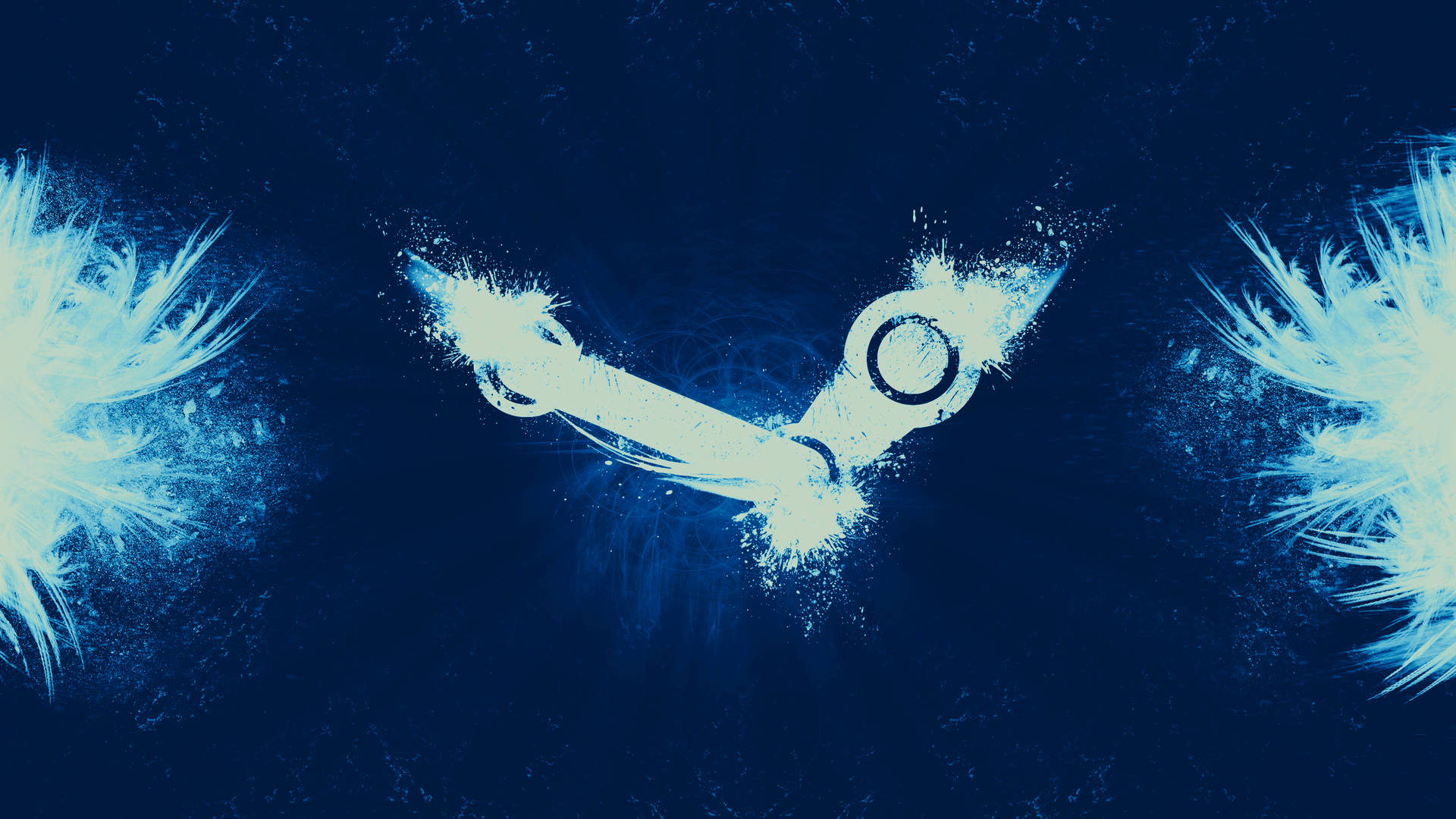 Fondo de pantalla 4K del logotipo de Steam con pintura blanca.
