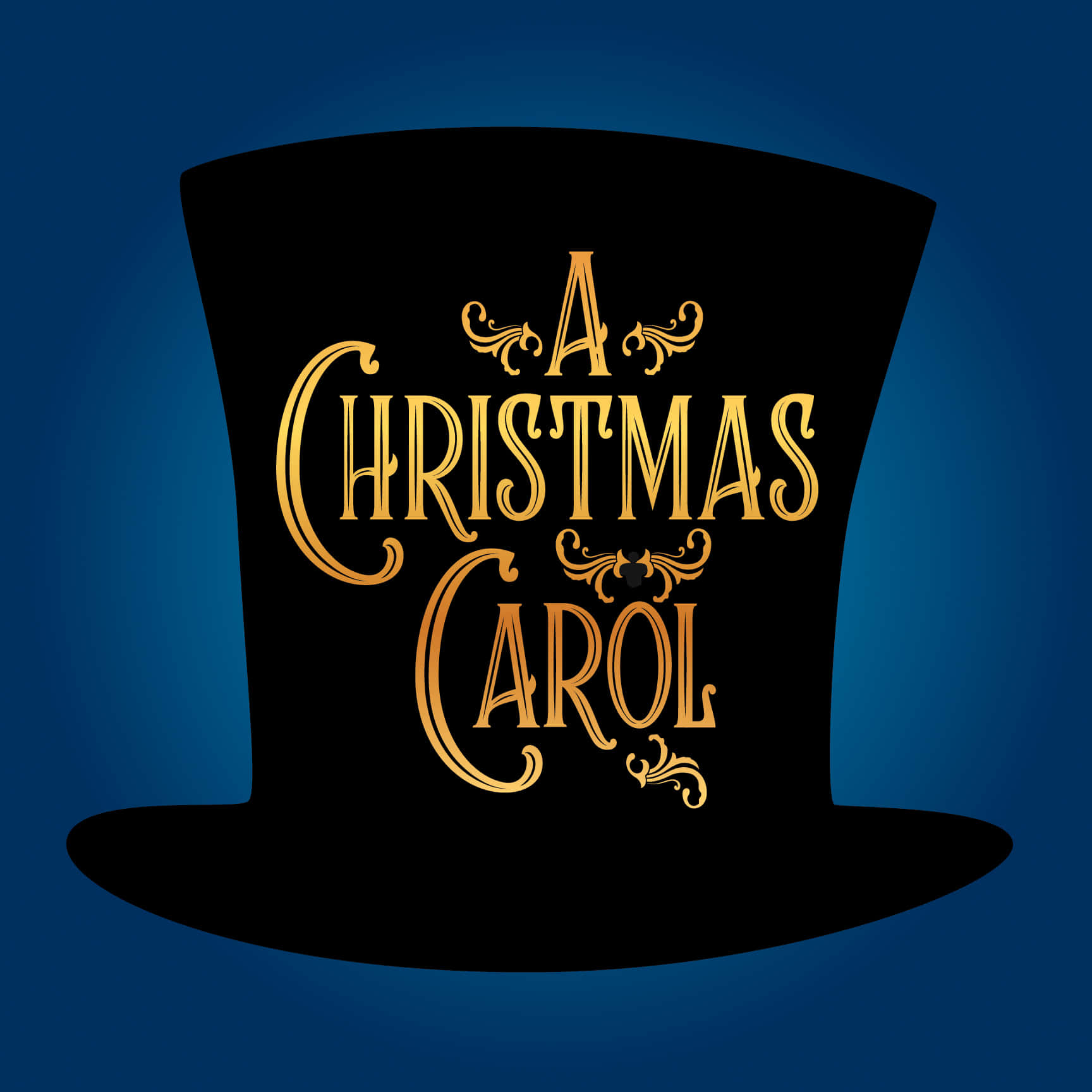 Logotipo de un cuento de Navidad con un sombrero de copa Fondos de pantalla