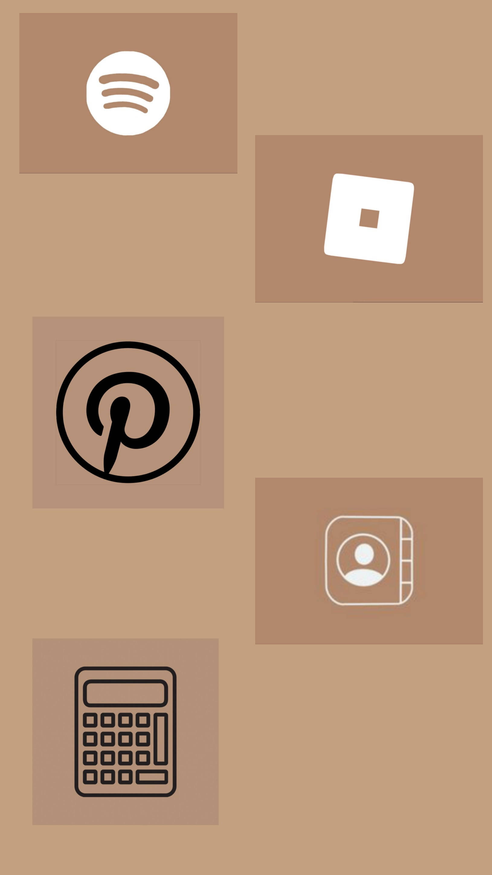Logotipo estético de aplicaciones de teléfono en marrón Fondos de pantalla