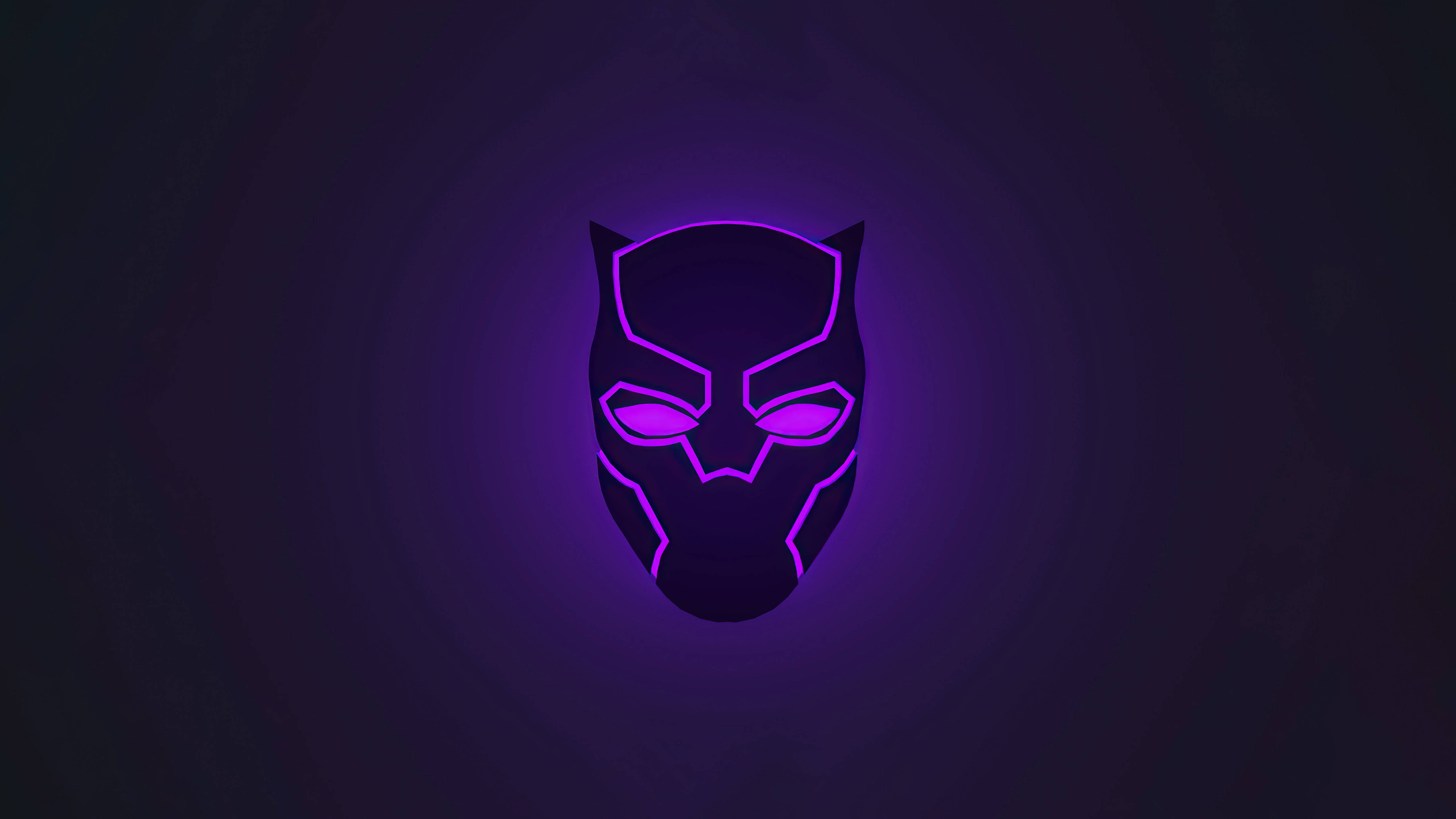 Logotipo oscuro neón de Black Panther en 4K Ultra HD Fondos de pantalla