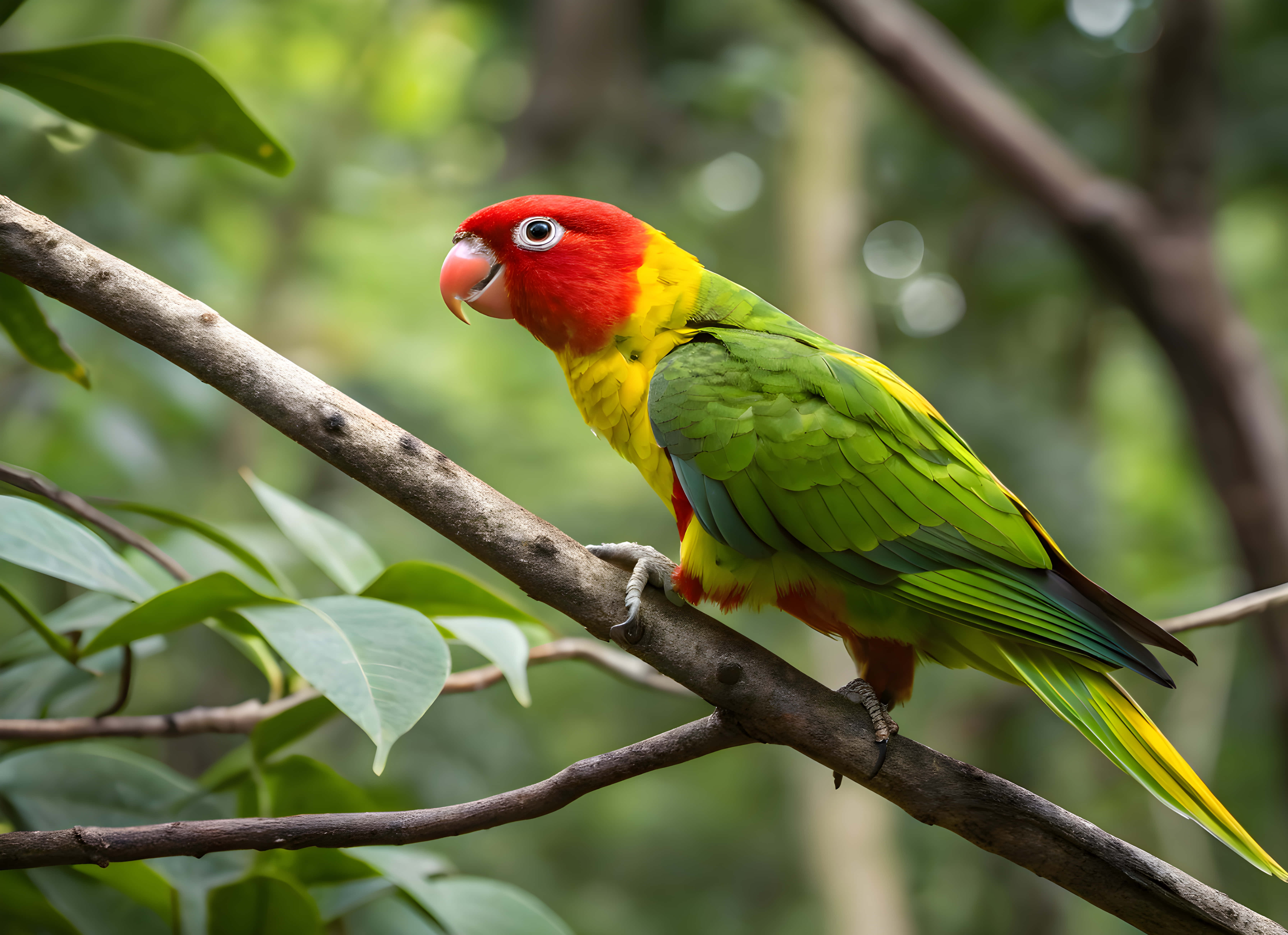 Loro de colores rojo y verde Fondos de pantalla