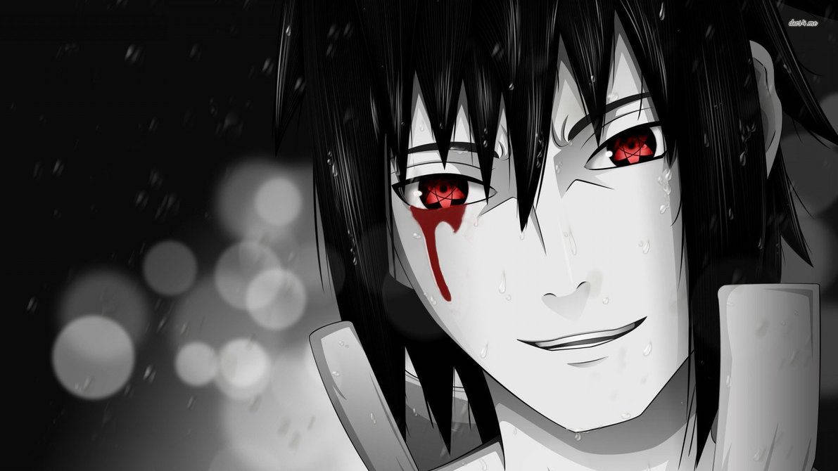 Fondo de pantalla de Sasuke Uchiha con ojos sharingan rojos sangrantes
