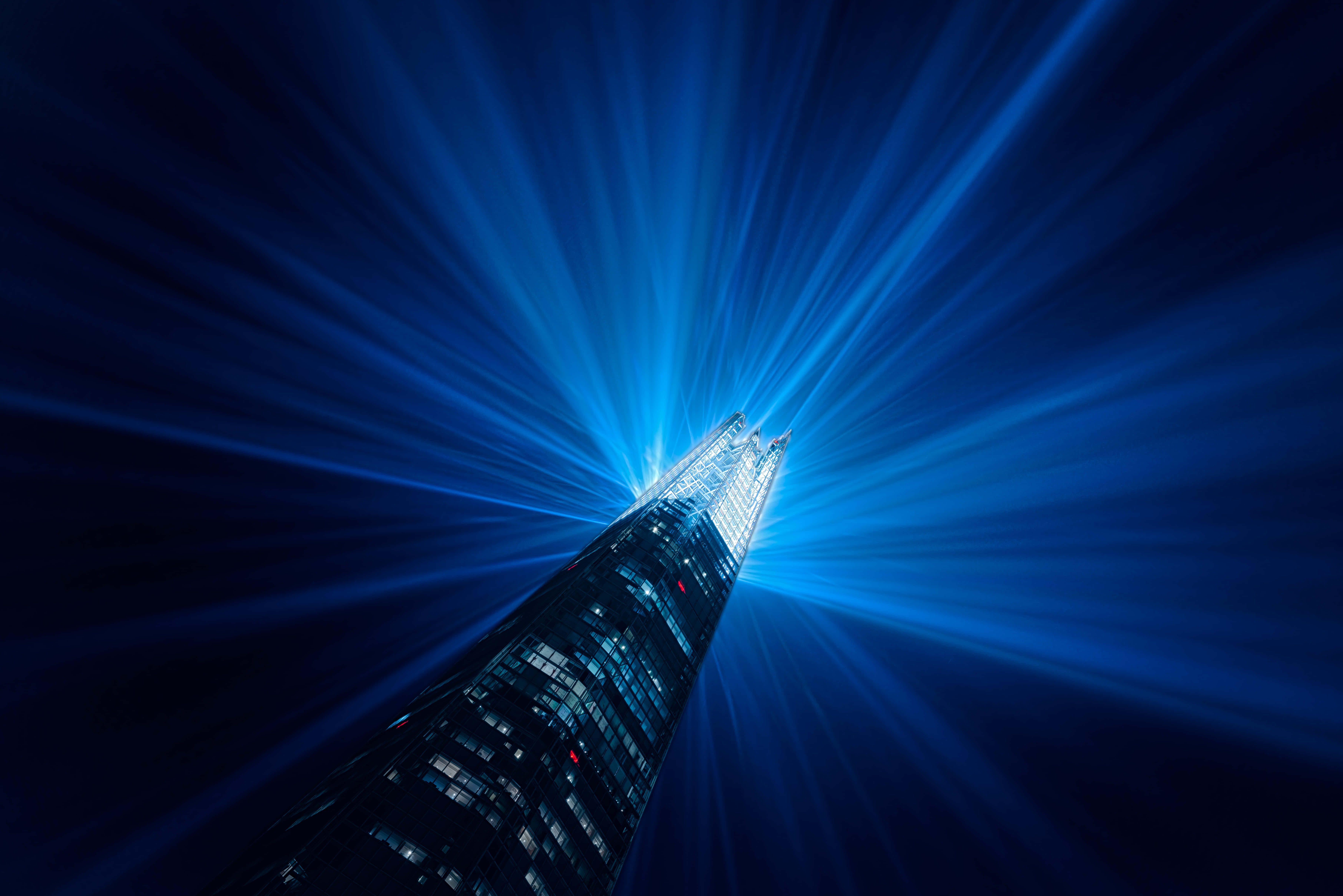 Luces Azules Brillantes del Shard Fondos de pantalla