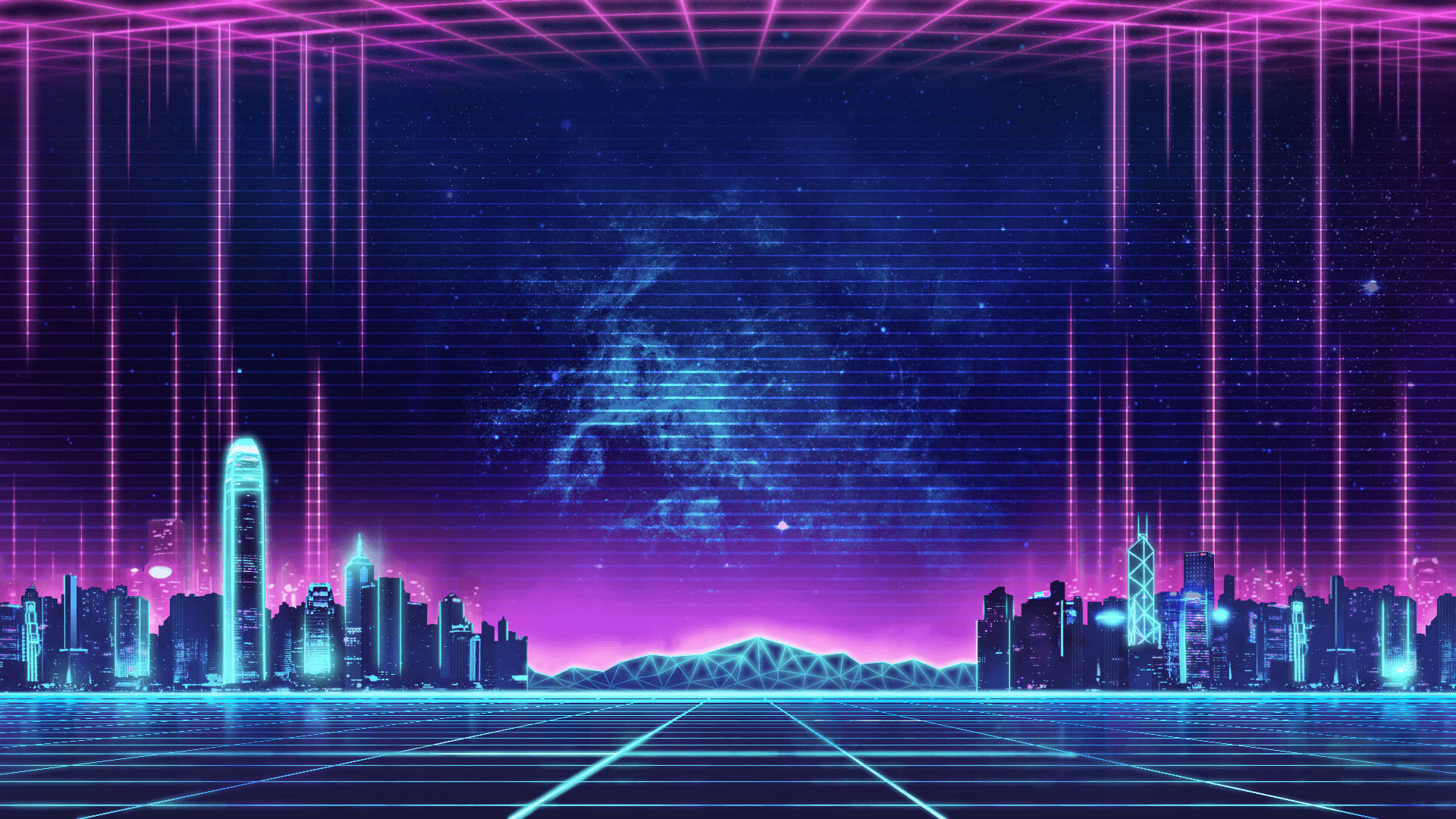 Luces brillantes y vibrantes destellan en el corazón de la Ciudad Neón Fondos de pantalla