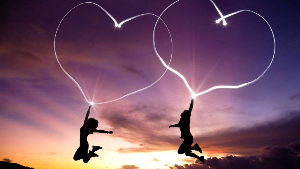 Luces de amor en forma de corazón Fondos de pantalla