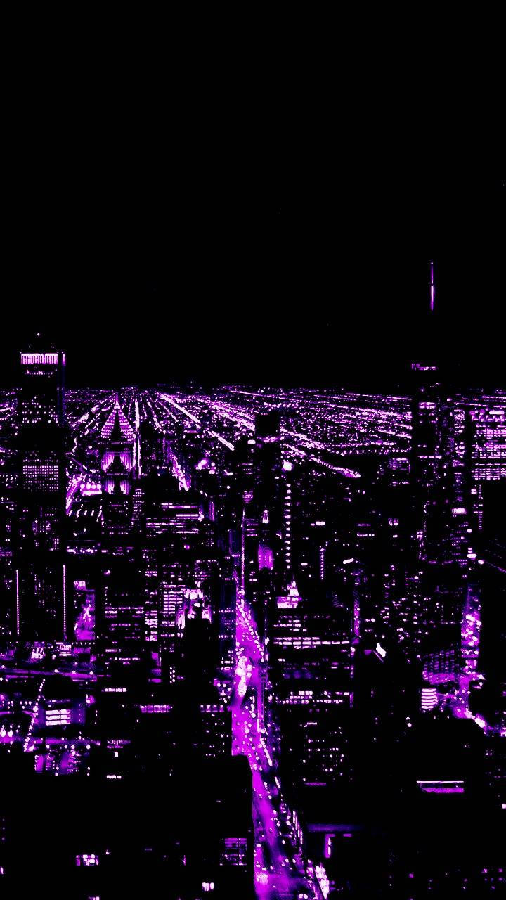 Luces de ciudad estética púrpura oscuro Fondos de pantalla