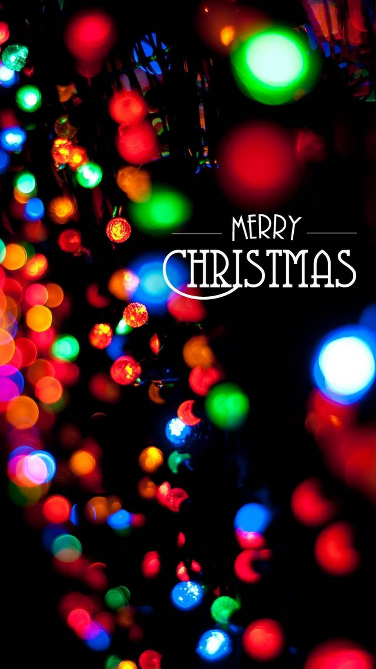 Luces de colores Feliz Navidad para iPhone Fondos de pantalla