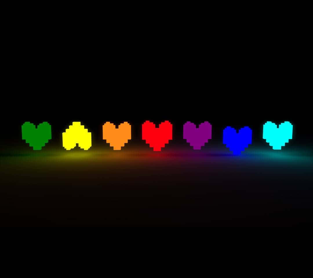 Luces de Corazón Pixel Arcoíris Fondos de pantalla