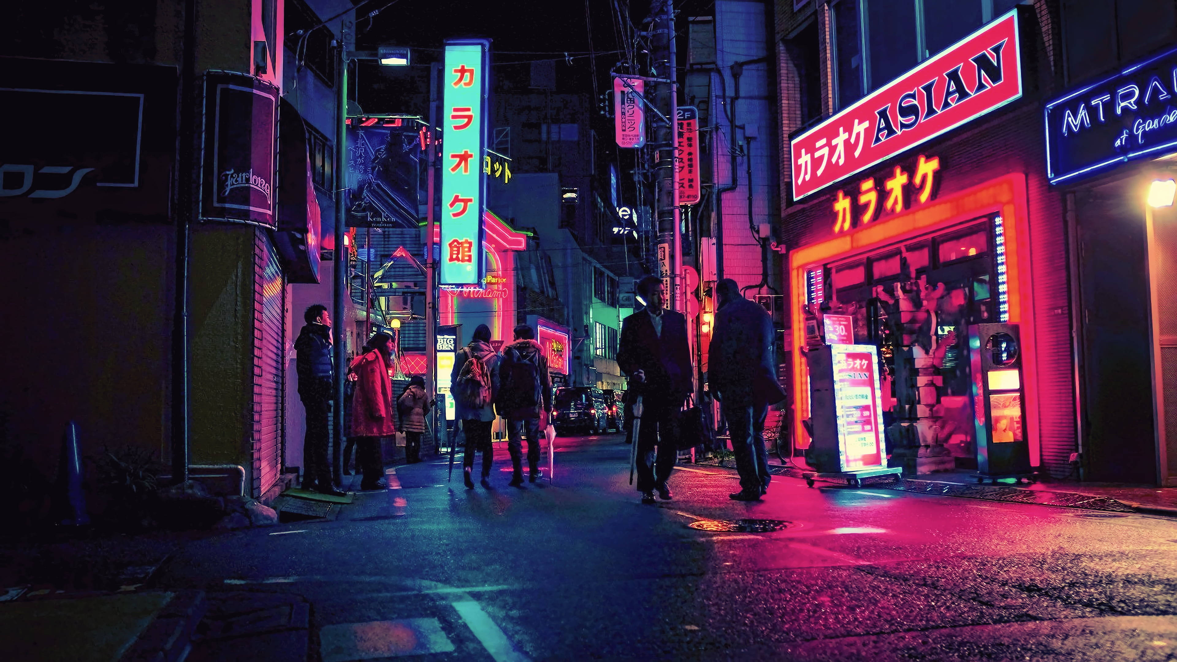 Luces de Neón de Japón 4K Fondos de pantalla