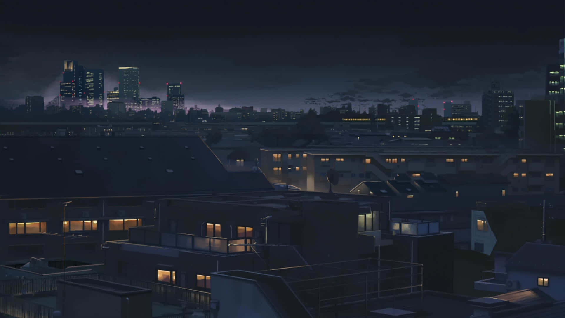 Luces de neón iluminan las bulliciosas calles de Anime City Fondos de pantalla