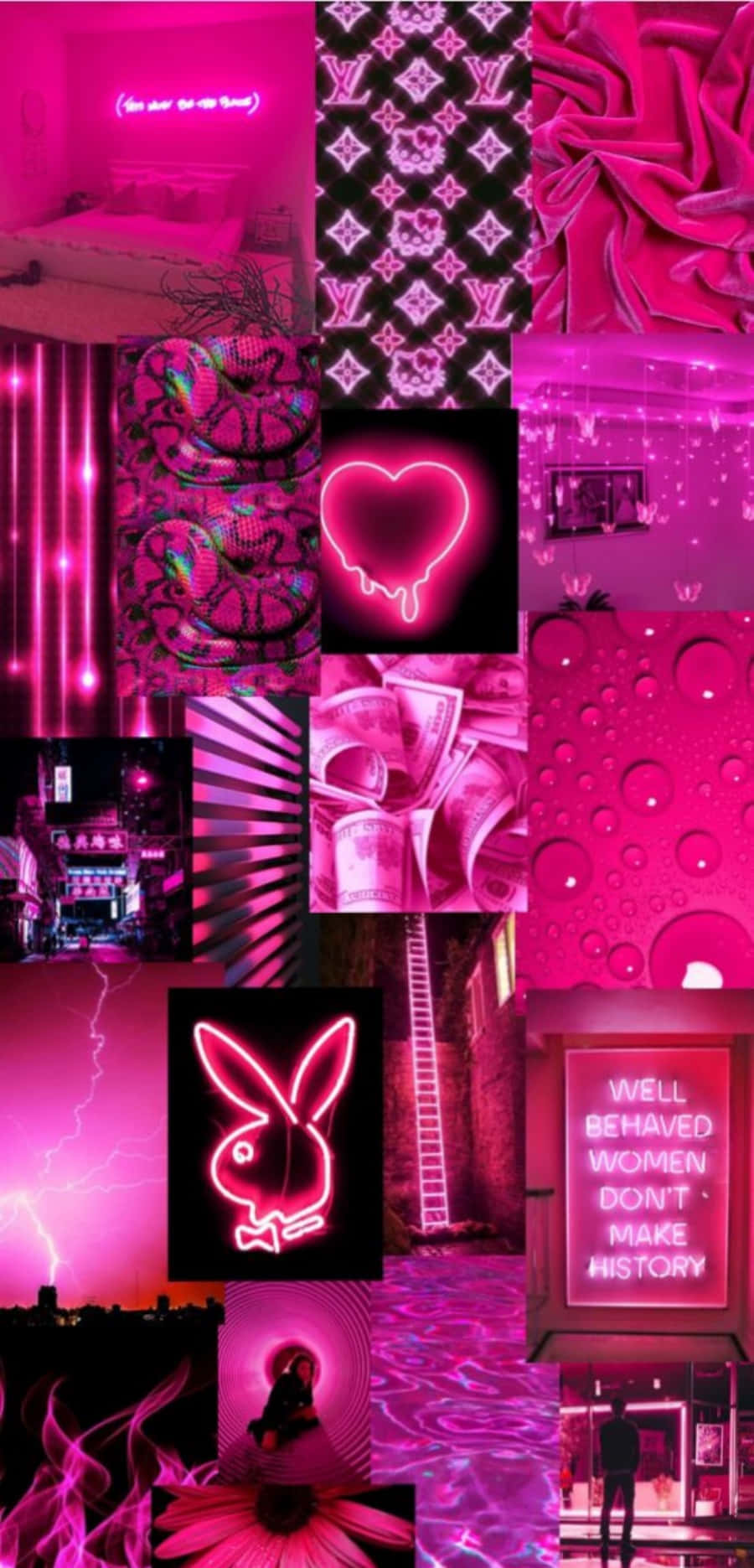 luces de neón rosa y fotos en rosa Fondos de pantalla