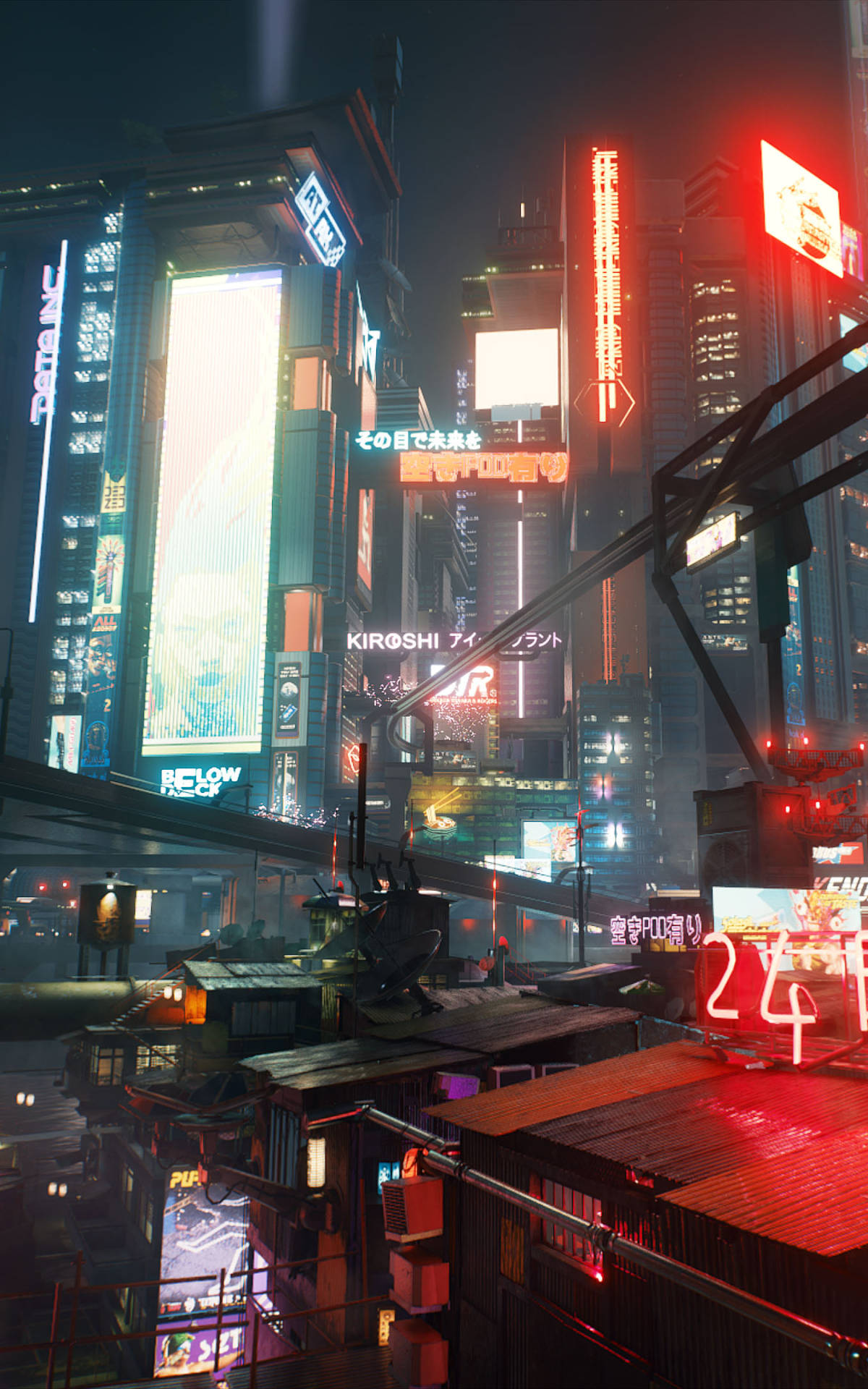 Luces en Ciudad Nocturna en Cyberpunk para Android Fondos de pantalla