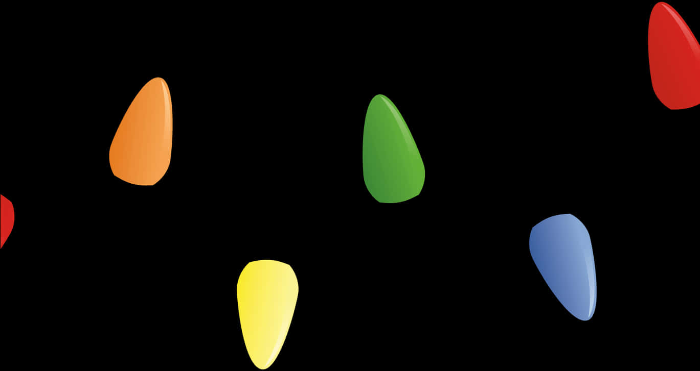 Luces Navideñas Coloridas sobre Fondo Negro Fondos de pantalla