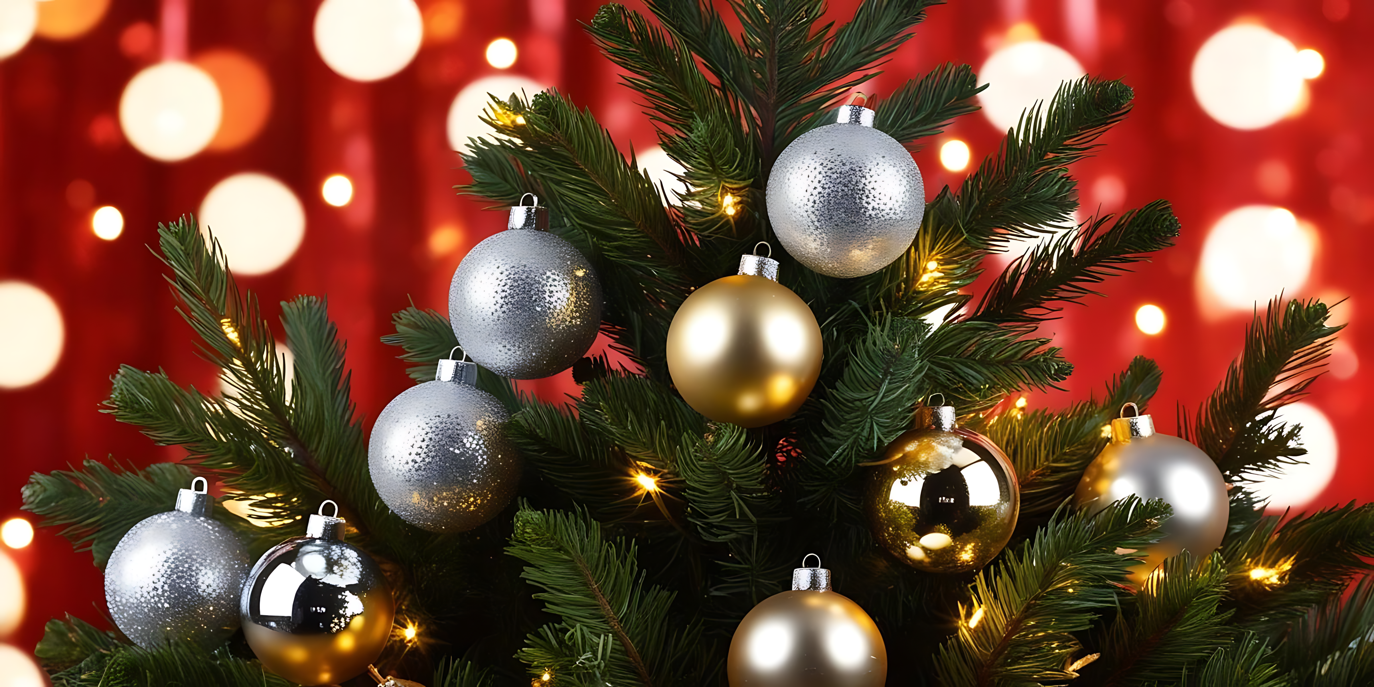 Luces navideñas con esferas Fondos de pantalla