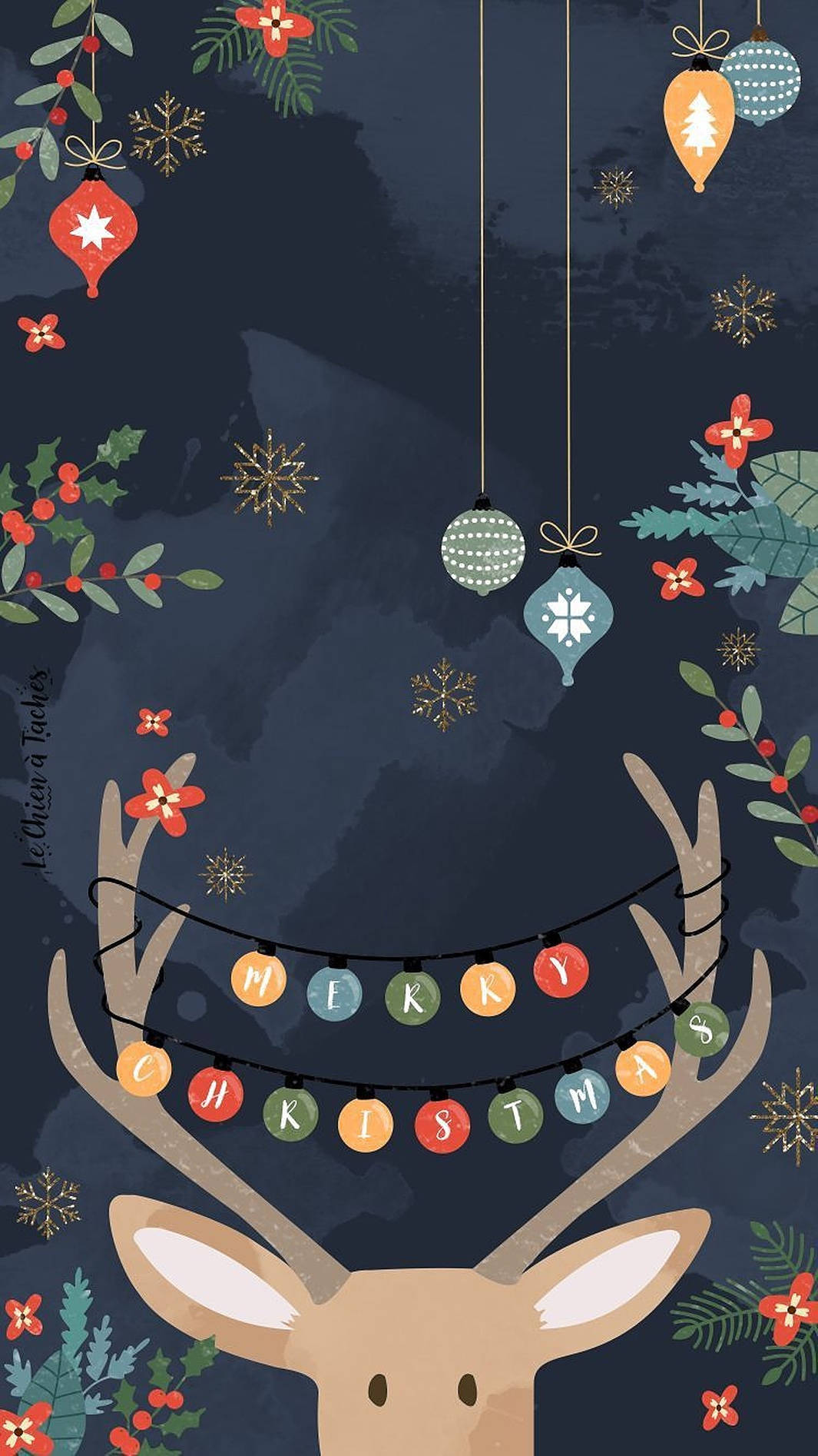 Luces Navideñas en un Reno Lindo Fondos de pantalla