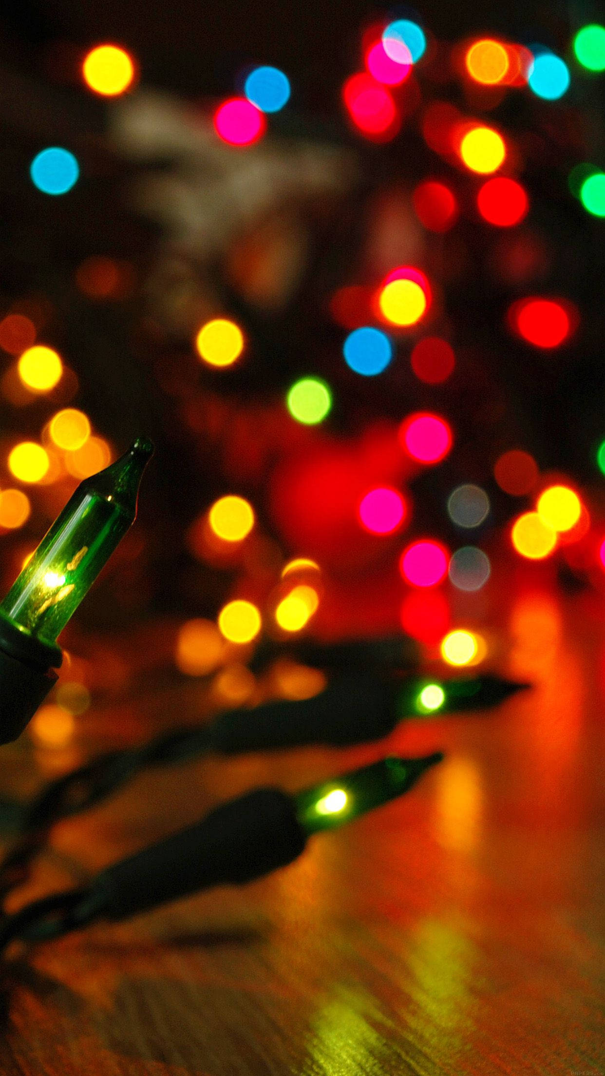 Luces navideñas festivas con efecto bokeh Fondos de pantalla