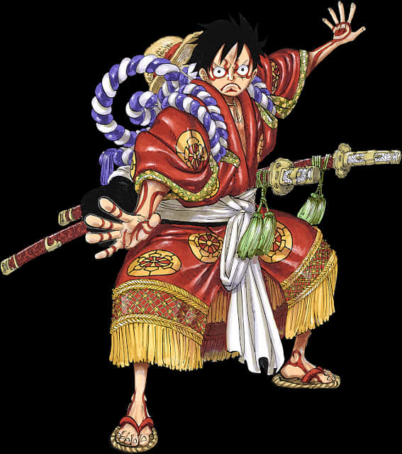 Luffy con Atuendo Tradicional Japonés Fondos de pantalla
