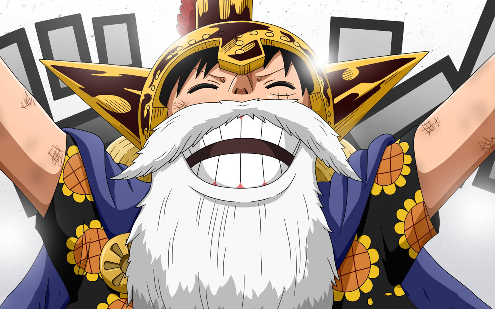 Luffy con Barba Blanca