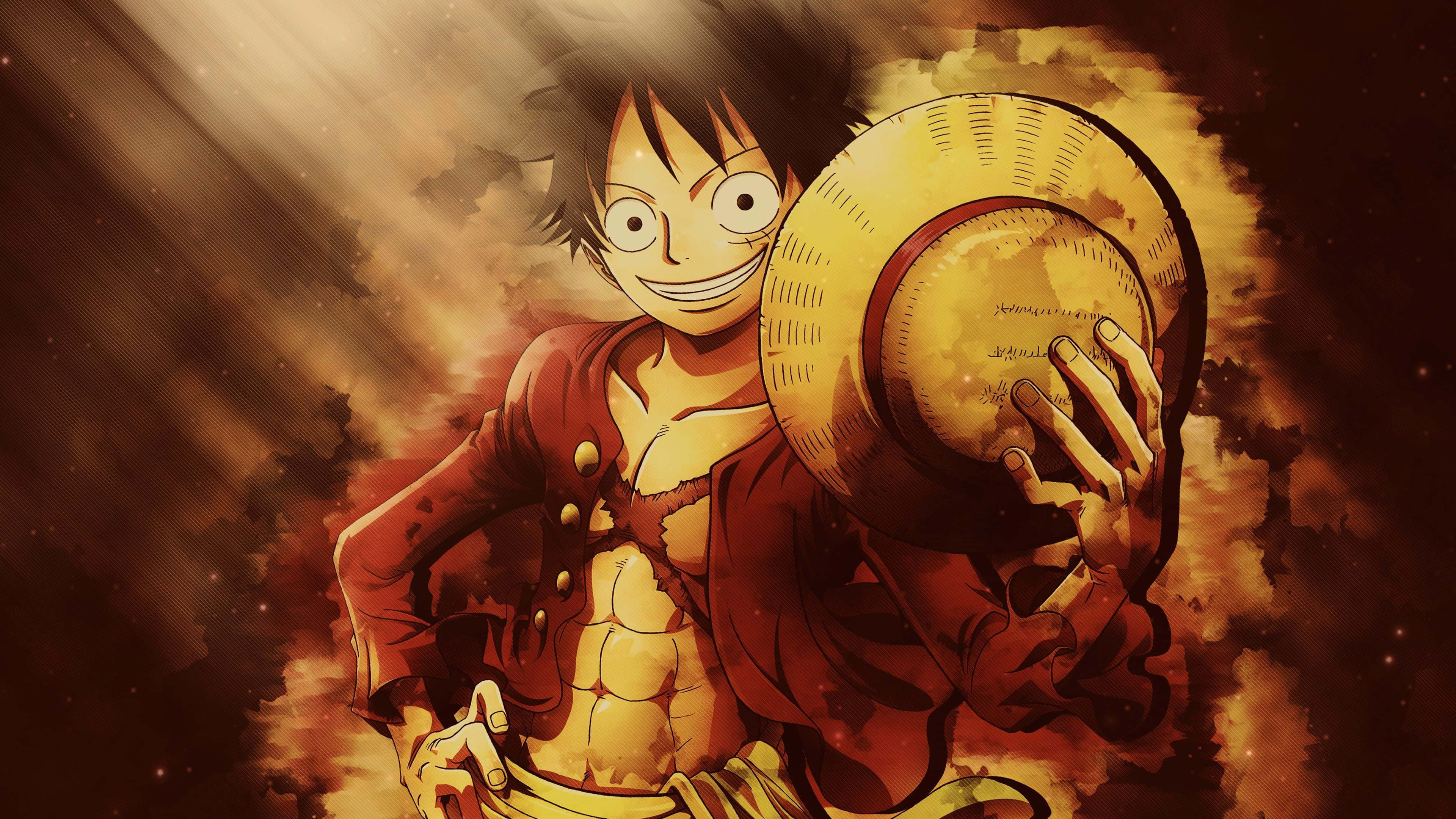 Luffy, el Rey Pirata, Llevando su Sombrero en una Misión Fondos de pantalla