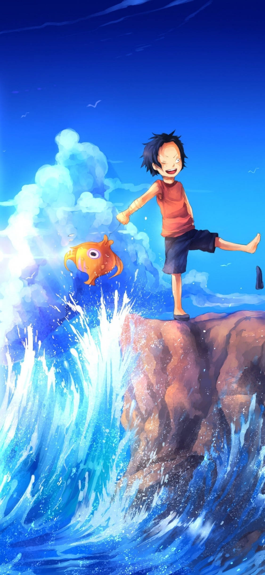 Luffy en el Océano One Piece iPhone Fondos de pantalla