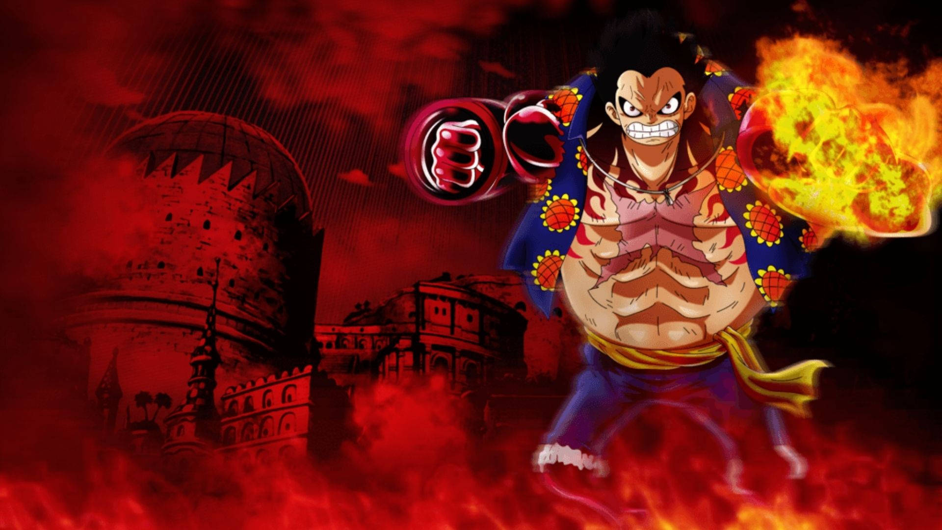 Luffy Gear 4 Castillo en Llamas Fondos de pantalla