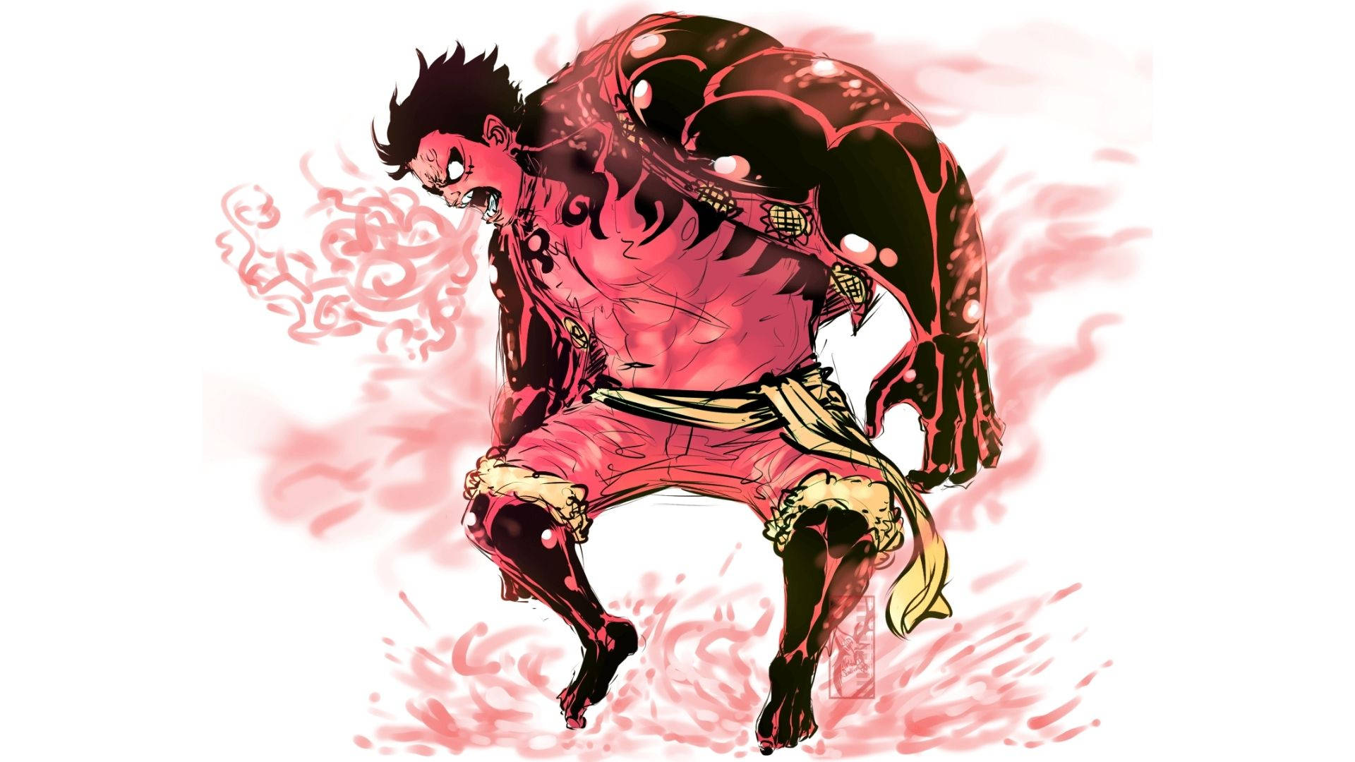 Luffy Gear 4 Cuerpo Rojo Fondos de pantalla