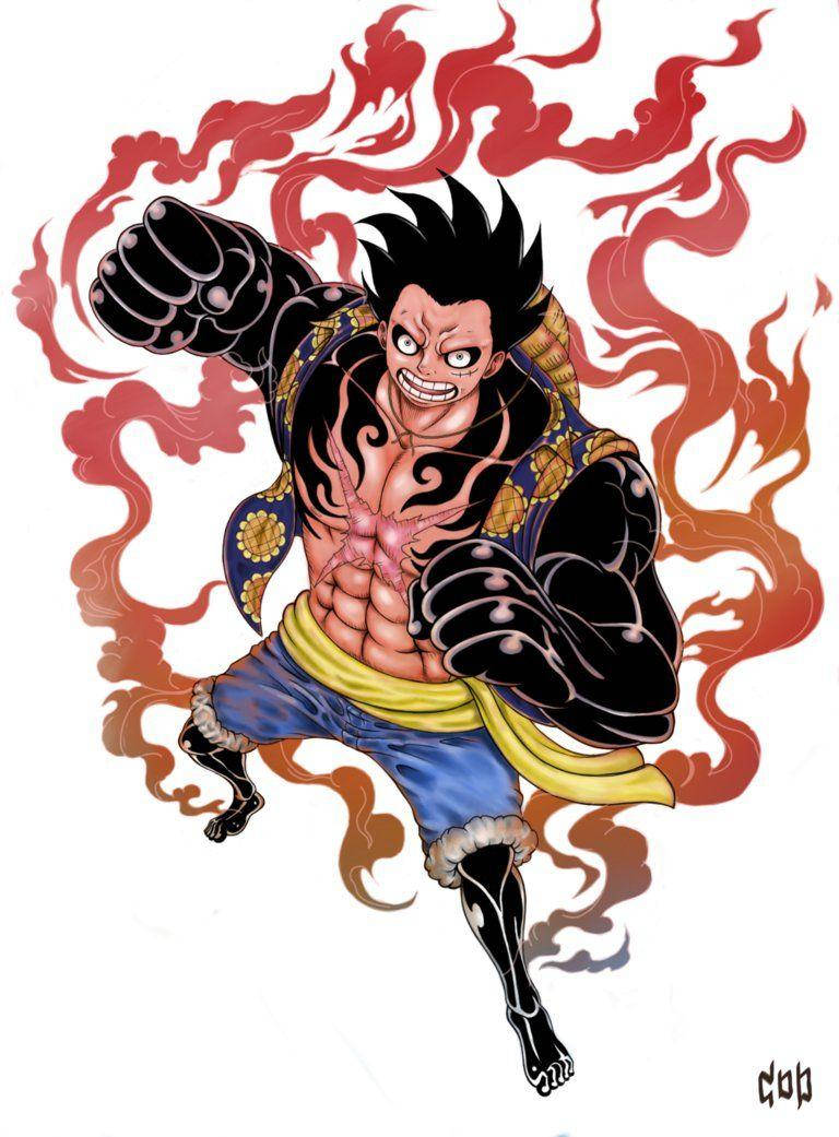 Luffy Gear 4 Cuerpo en Llamas Fondos de pantalla