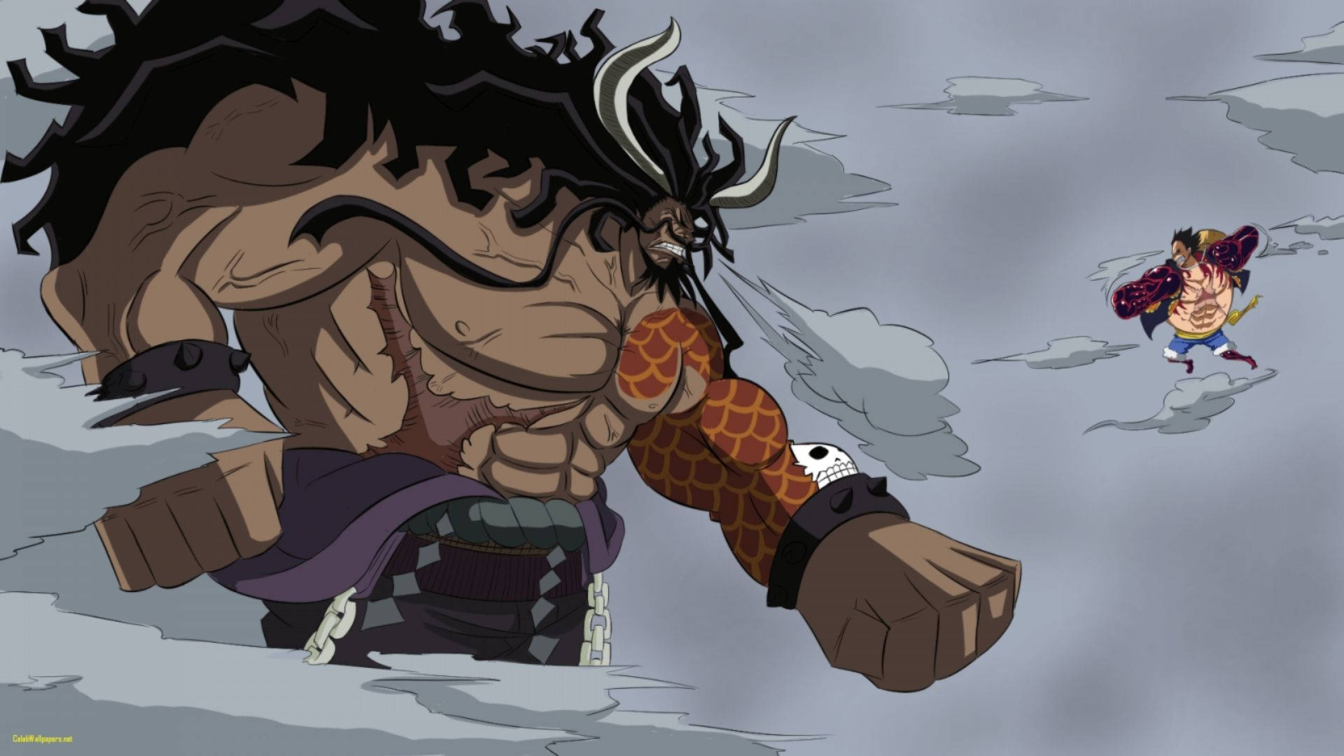 Luffy Gear 4 y Kaido Humano Fondos de pantalla
