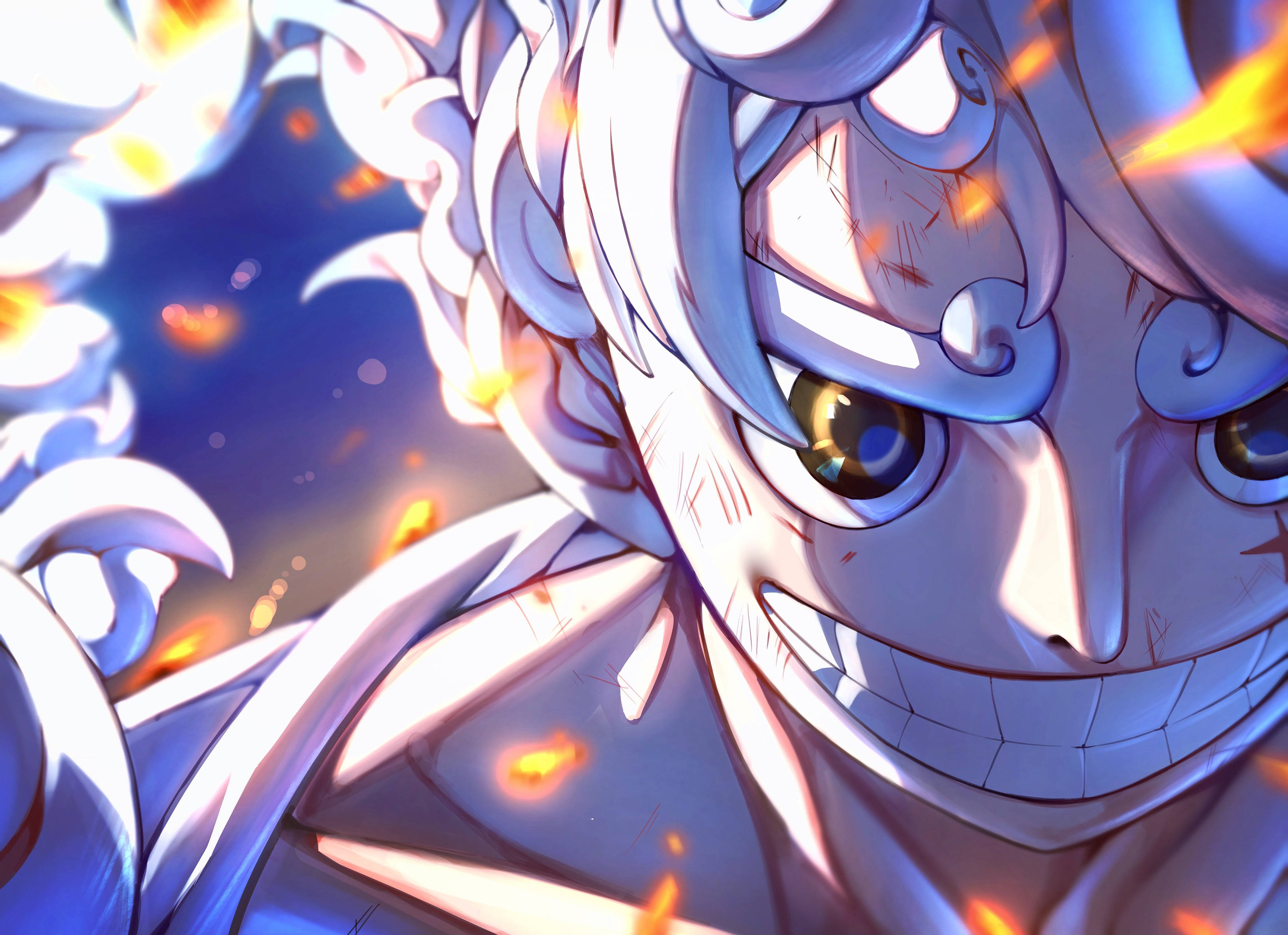 Luffy Joy Boy con Brasas Ardientes Fondos de pantalla