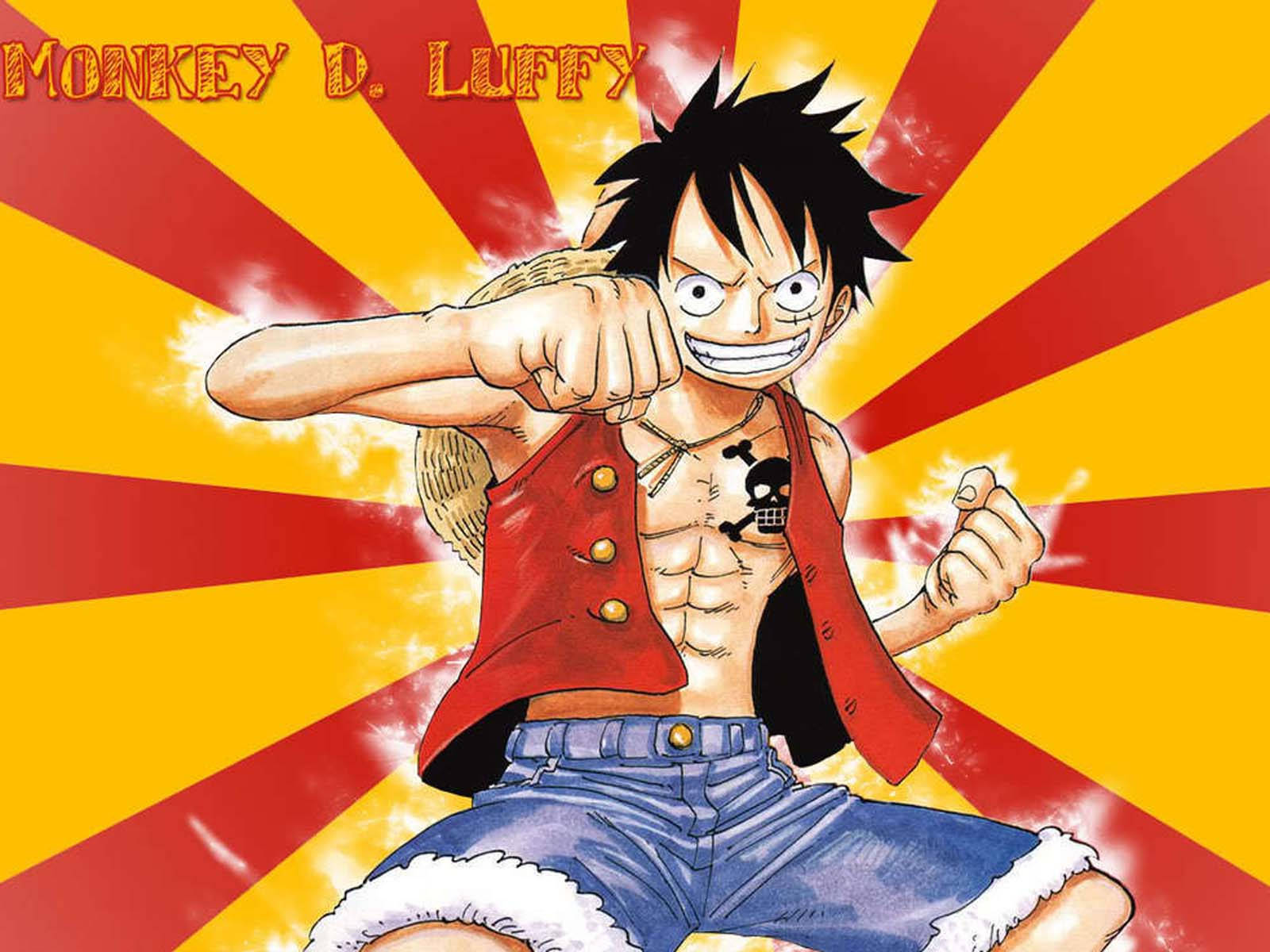 Luffy viste chaleco rojo y shorts de mezclilla Fondos de pantalla