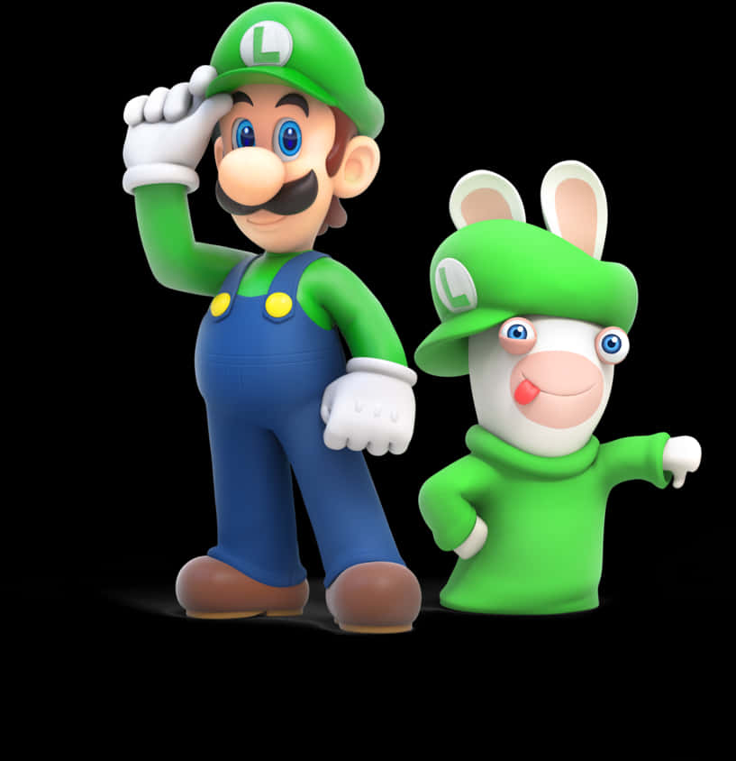 Luigi y su amigo Rabbid Fondos de pantalla