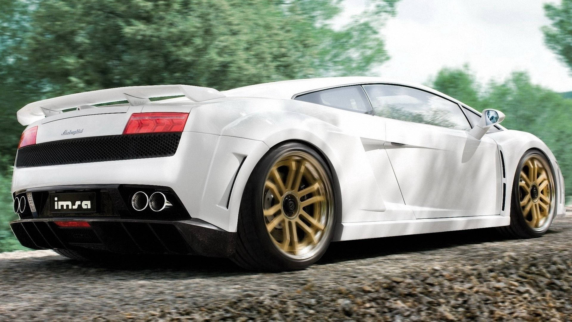 Lujo y velocidad de un Lamborghini blanco Fondos de pantalla