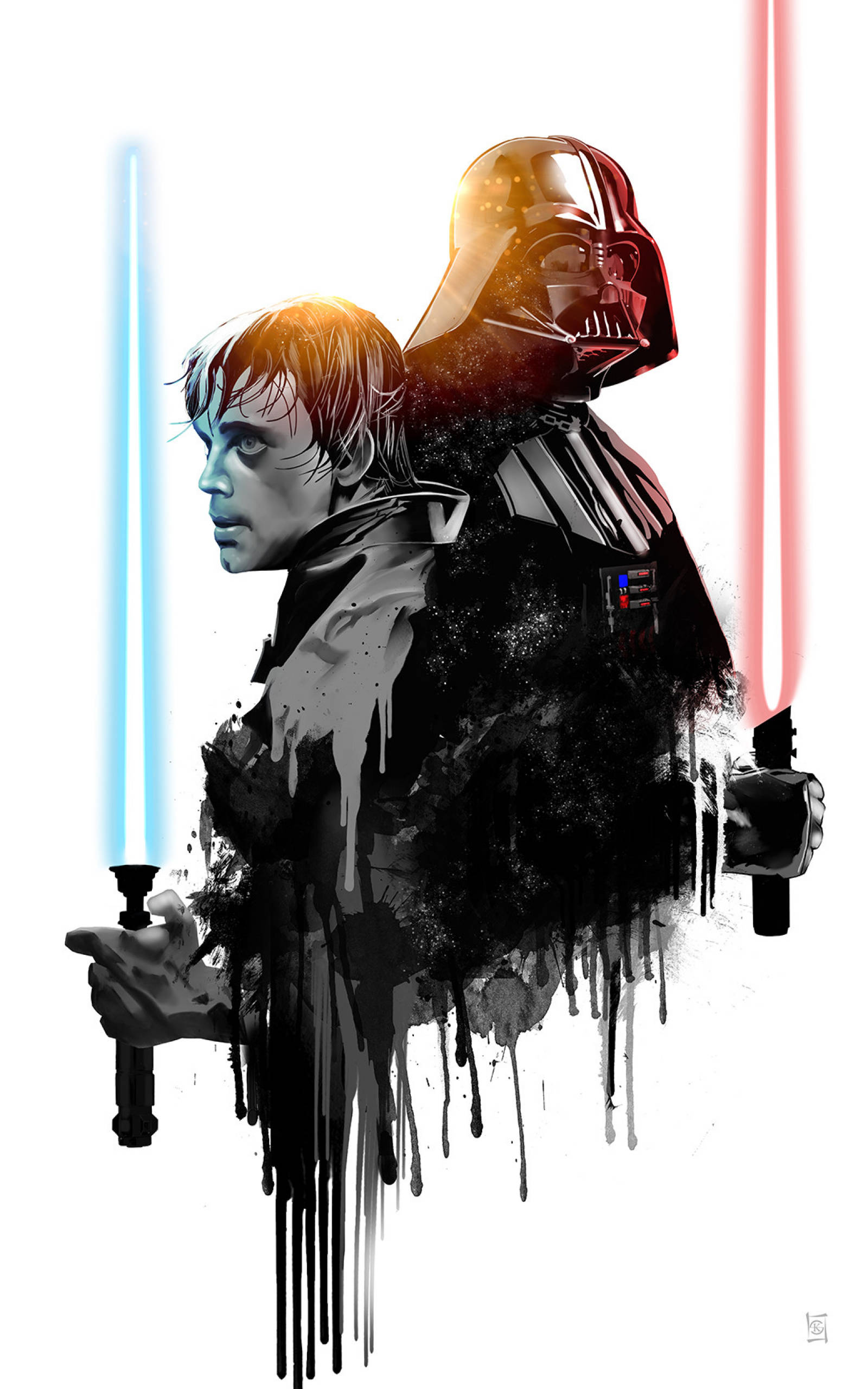 Luke Skywalker y Darth Vader Star Wars Tablet Fondos de pantalla