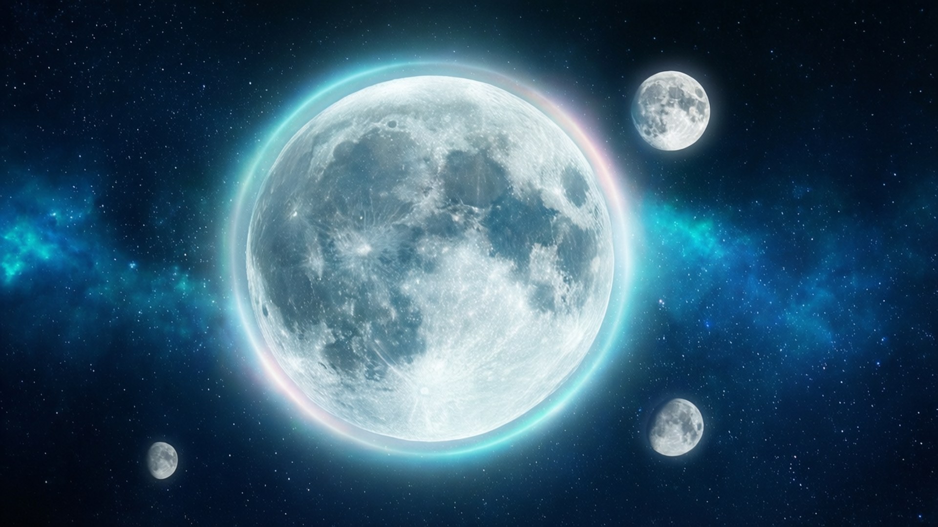 Luna Azul con Halo Fondos de pantalla