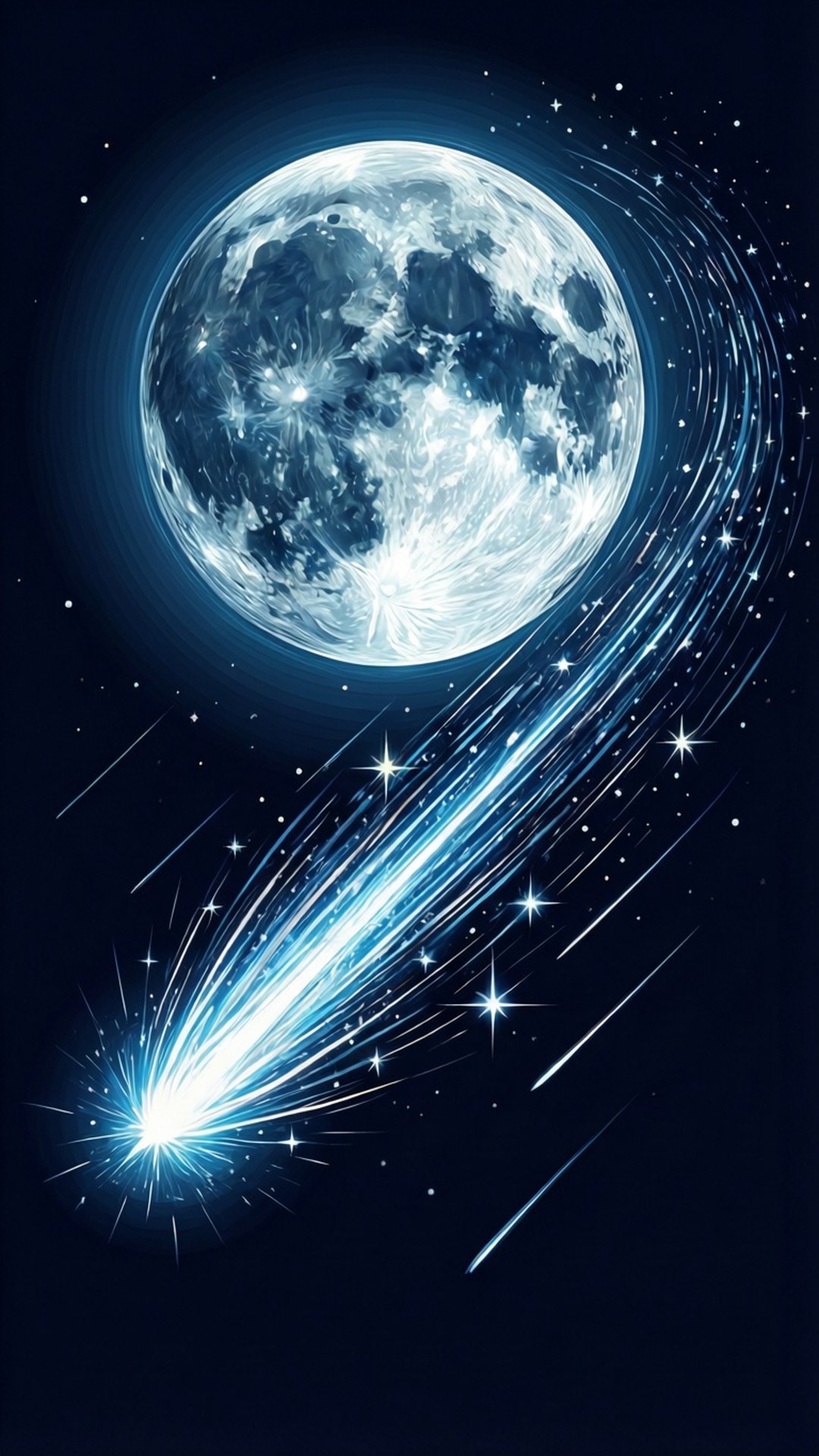 Luna con estrella fugaz Fondos de pantalla
