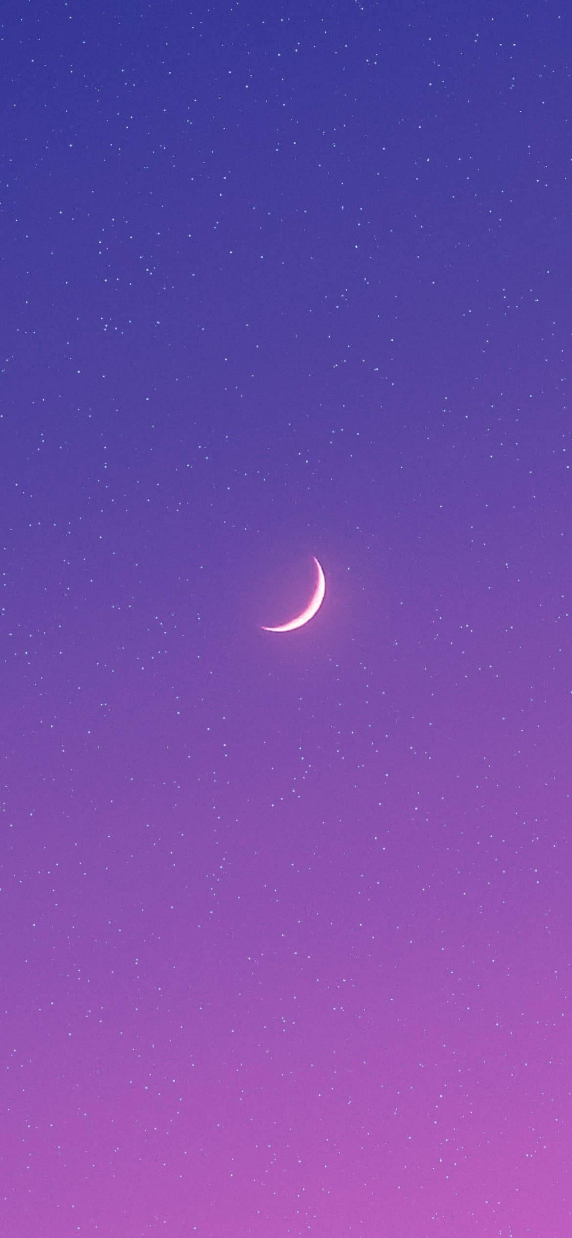 Luna Creciente Estética en Lila Claro Fondos de pantalla