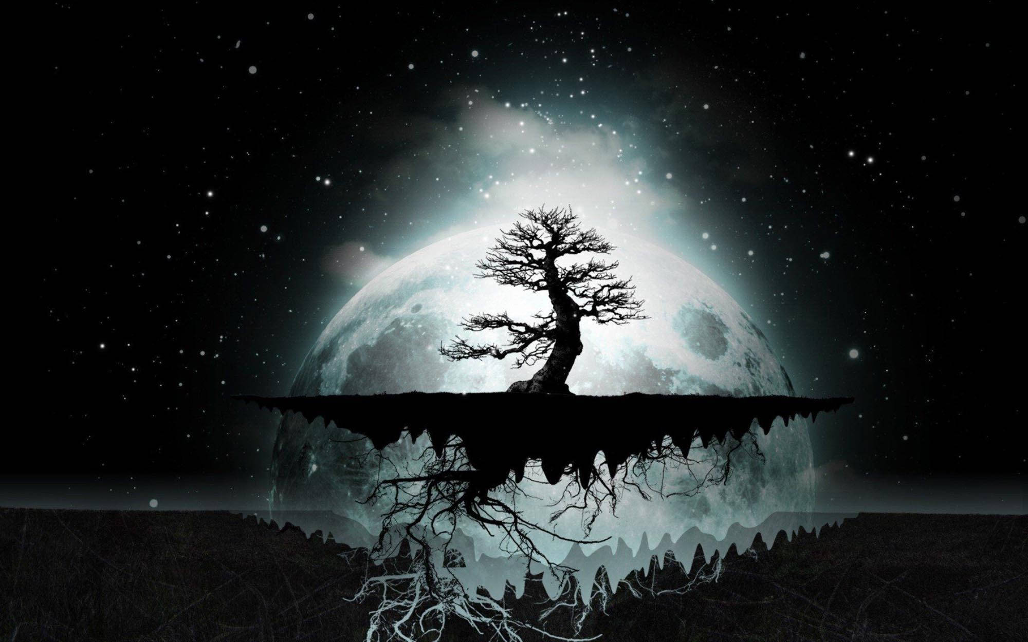 Luna de Estética Psicodélica Oscura Fondos de pantalla