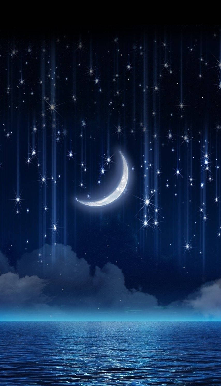 Luna de Fantasía Estética Azul Oscuro HD Fondos de pantalla