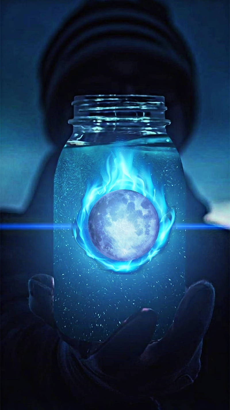 Luna de neón en un frasco Fondos de pantalla
