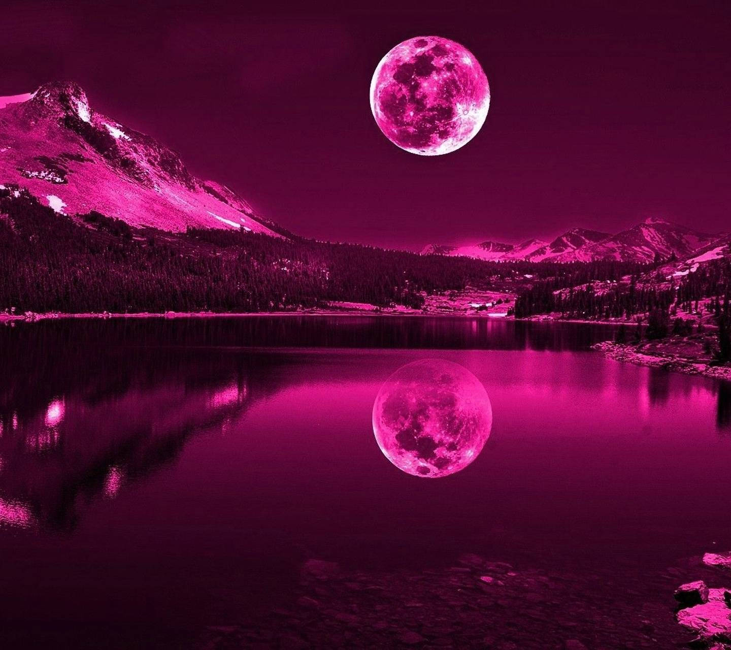 Luna de Neón Romántica Fondos de pantalla