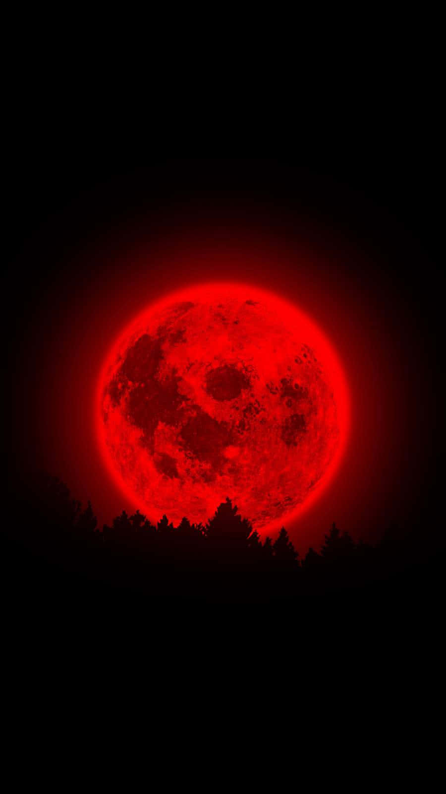 Luna de sangre roja neón brillante Fondos de pantalla