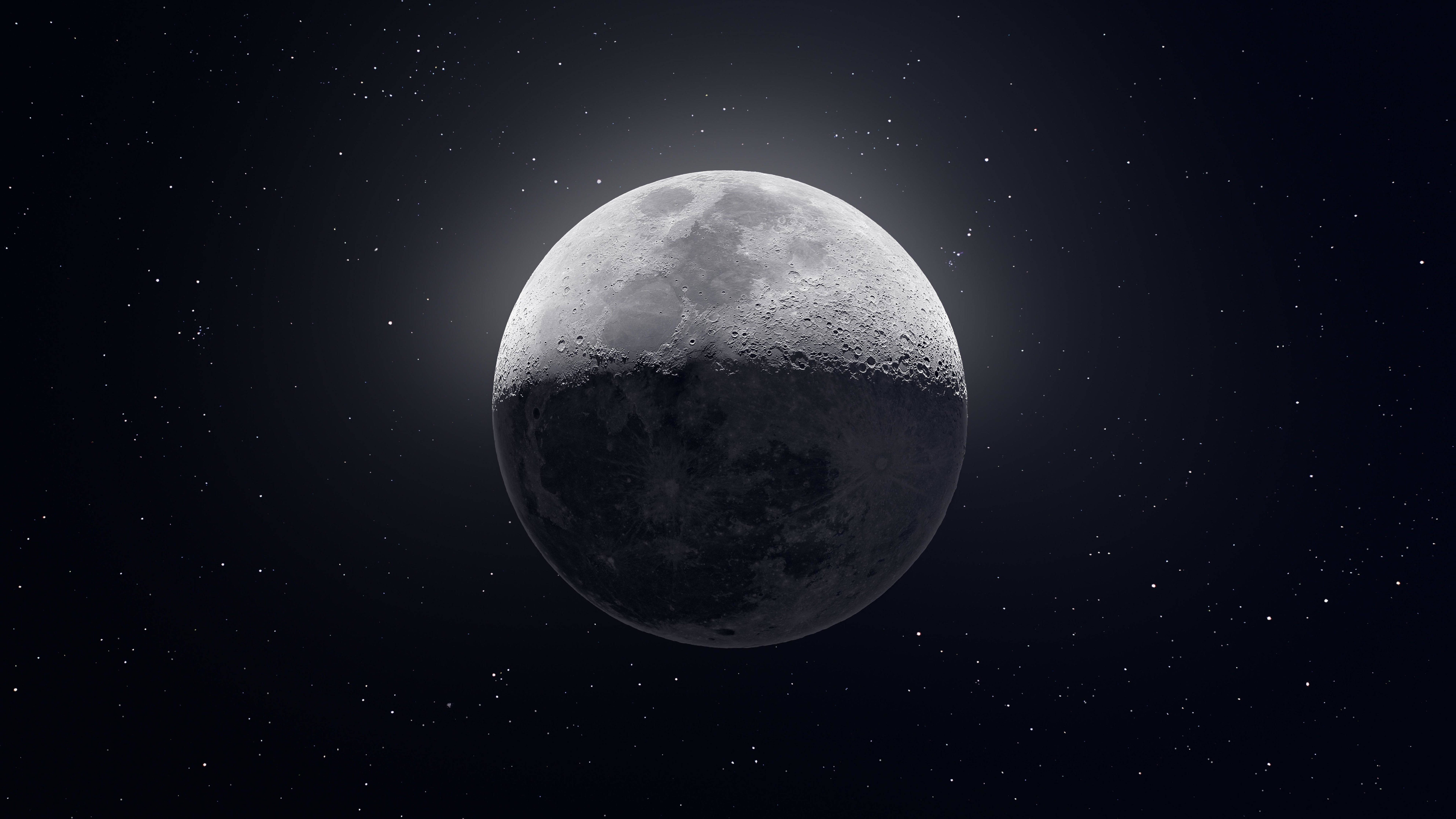 Luna en 8K Ultra HD de Noche Fondos de pantalla
