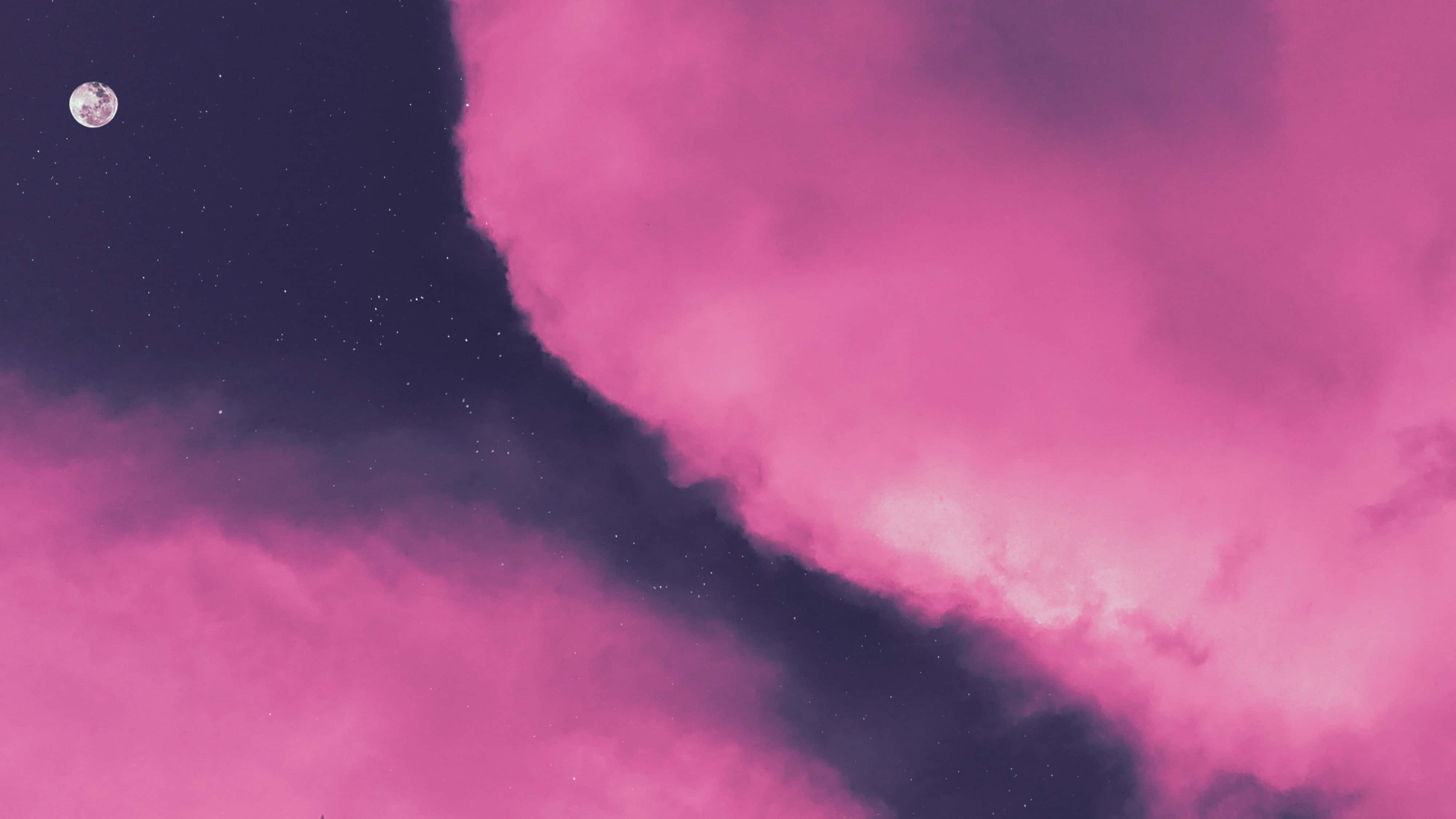 Luna entre nubes rosadas Fondos de pantalla