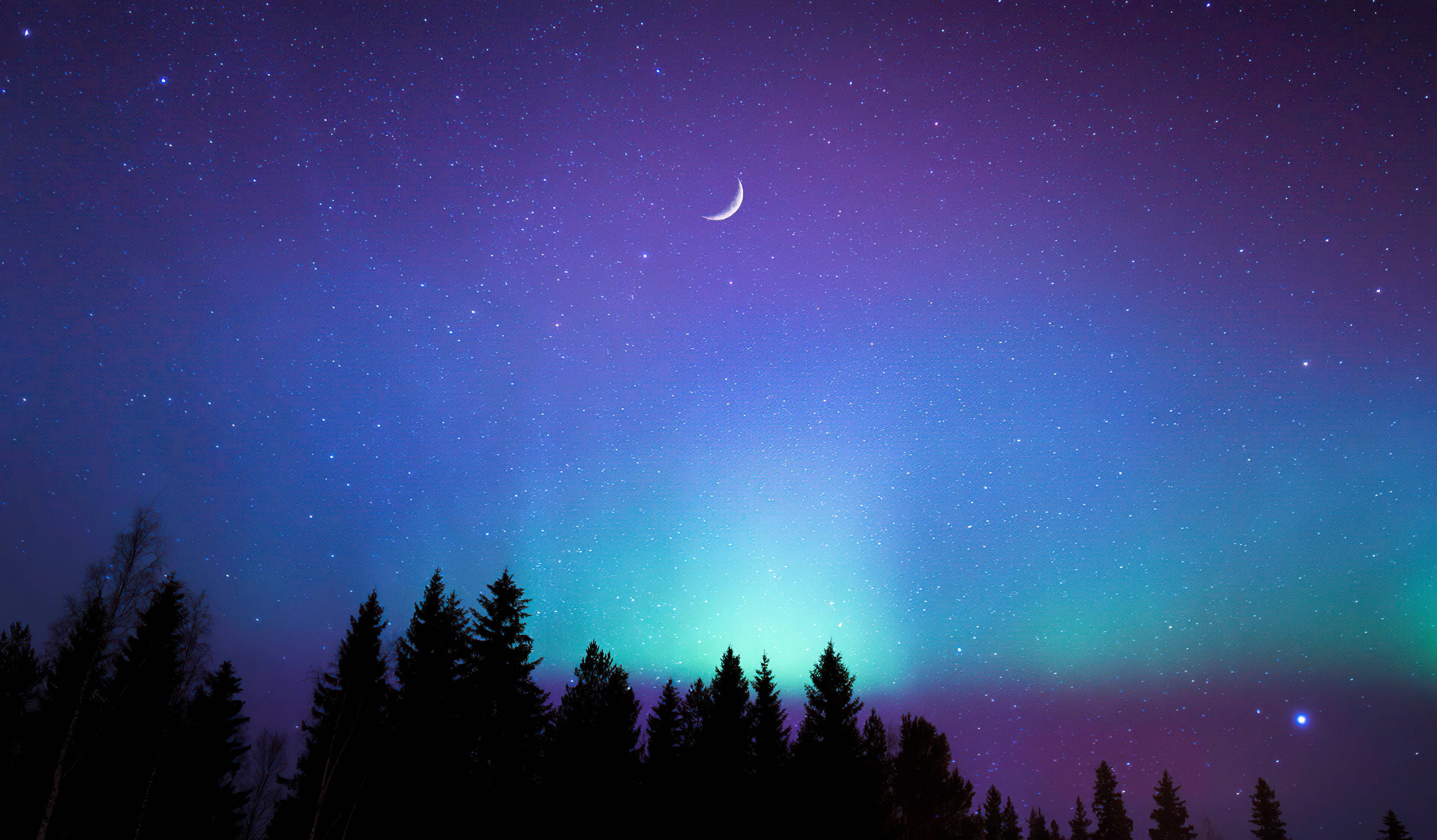 Luna estética en el cielo celestial Fondos de pantalla