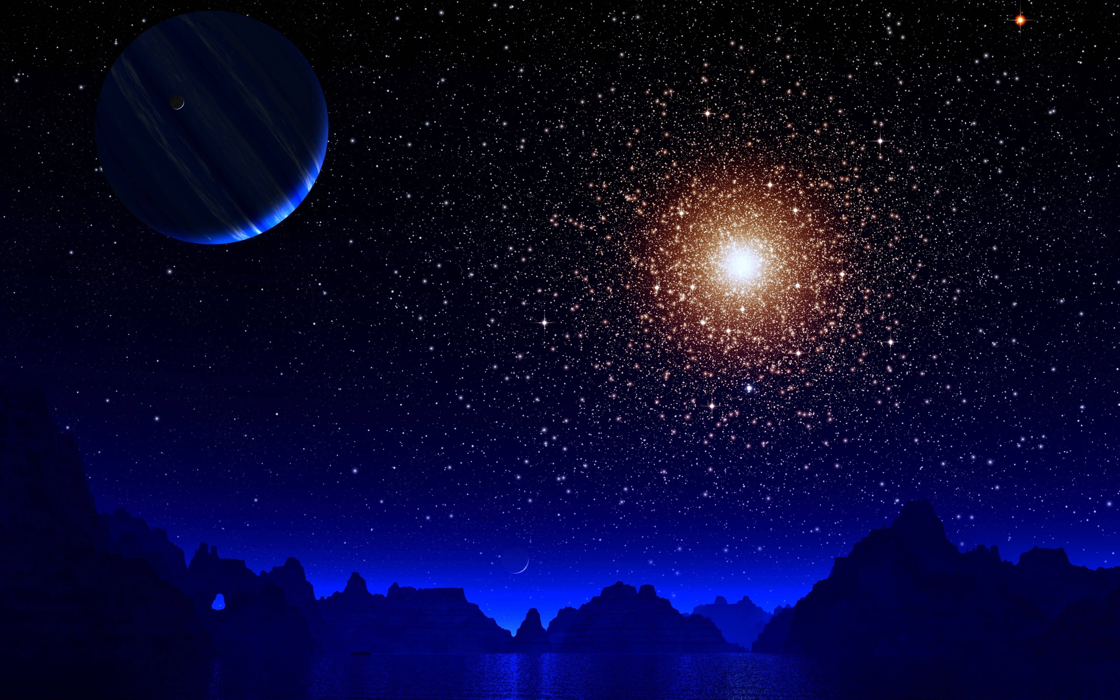 Luna estética espacial en cielo oscuro Fondos de pantalla